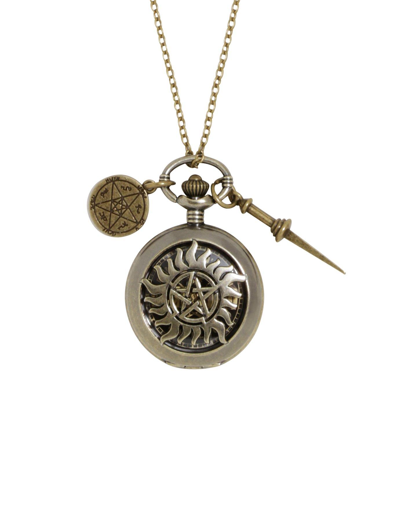 Supernatural Anti-Possession Charm Pocket Watch Necklace, , hi-res