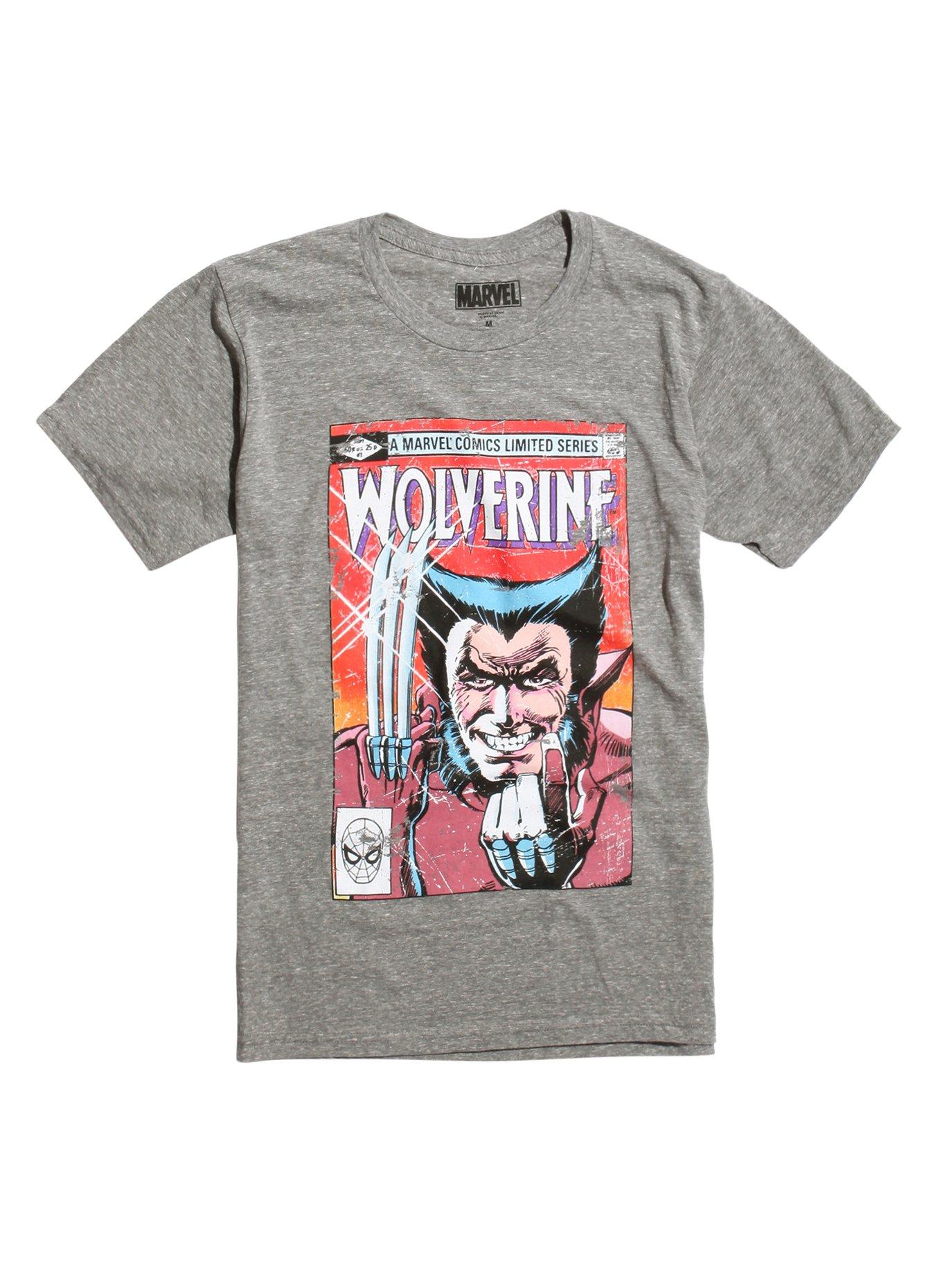 Marvel Wolverine Issue #1 Comic Cover T-Shirt, GREY, hi-res