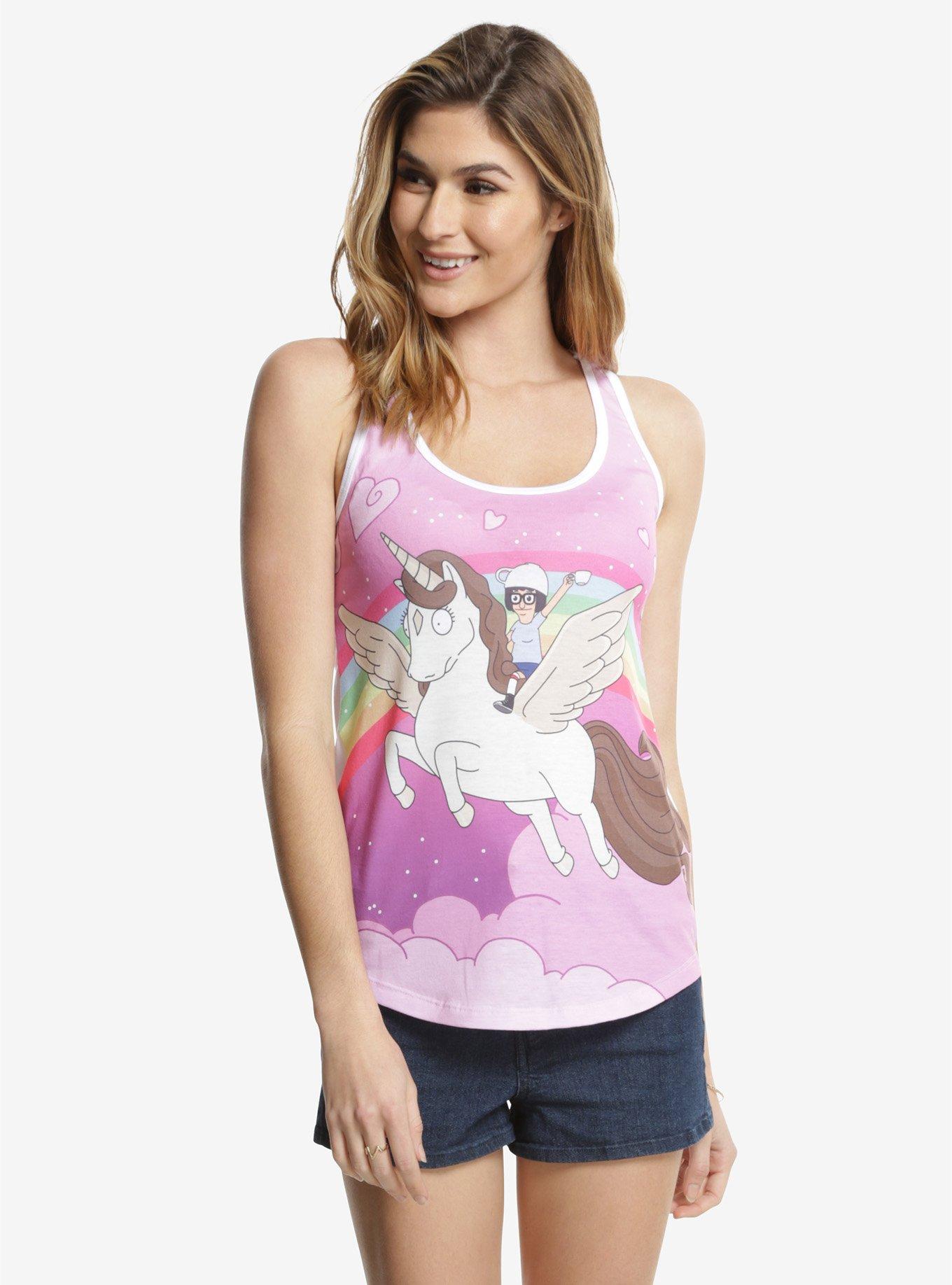 Bob's Burgers Tina Unicorn Womens Tank Top, WHITE, hi-res