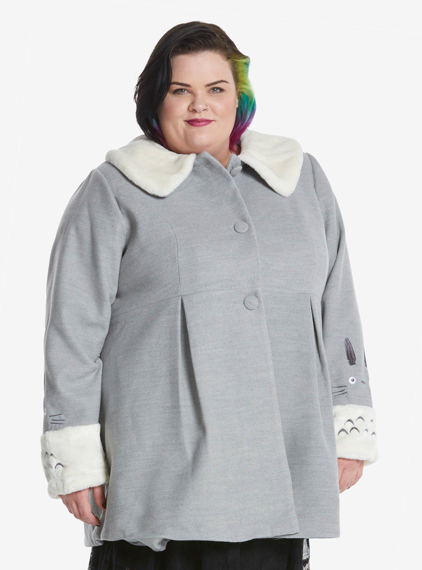 Studio Ghibli My Neighbor Totoro Coat Plus Size, GREY, hi-res
