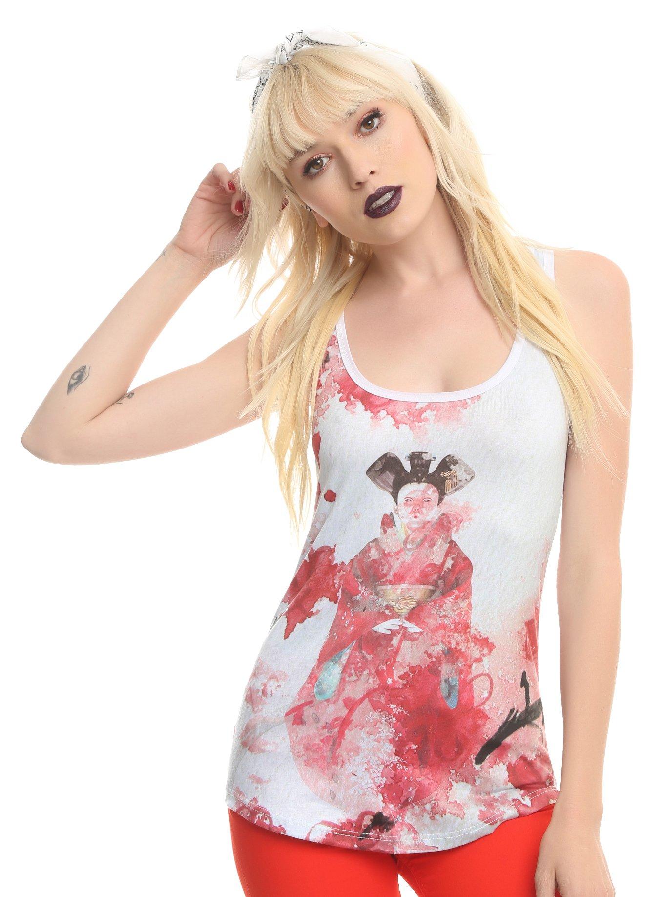 Ghost In The Shell Geisha Tank Top, WHITE, hi-res