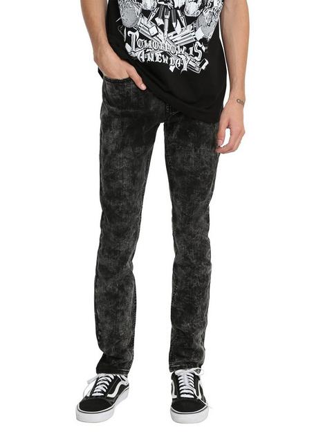 Xxx Rude Black And Grey Acid Wash Super Skinny Jeans Hot Topic