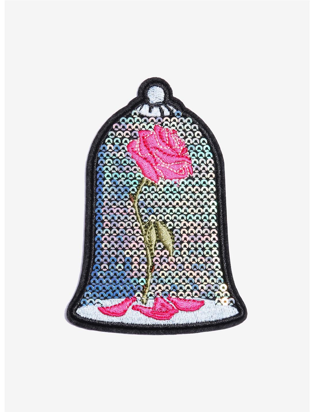 Disney Beauty And The Beast Enchanted Rose Sequin Patch - BoxLunch Exclusive, , hi-res