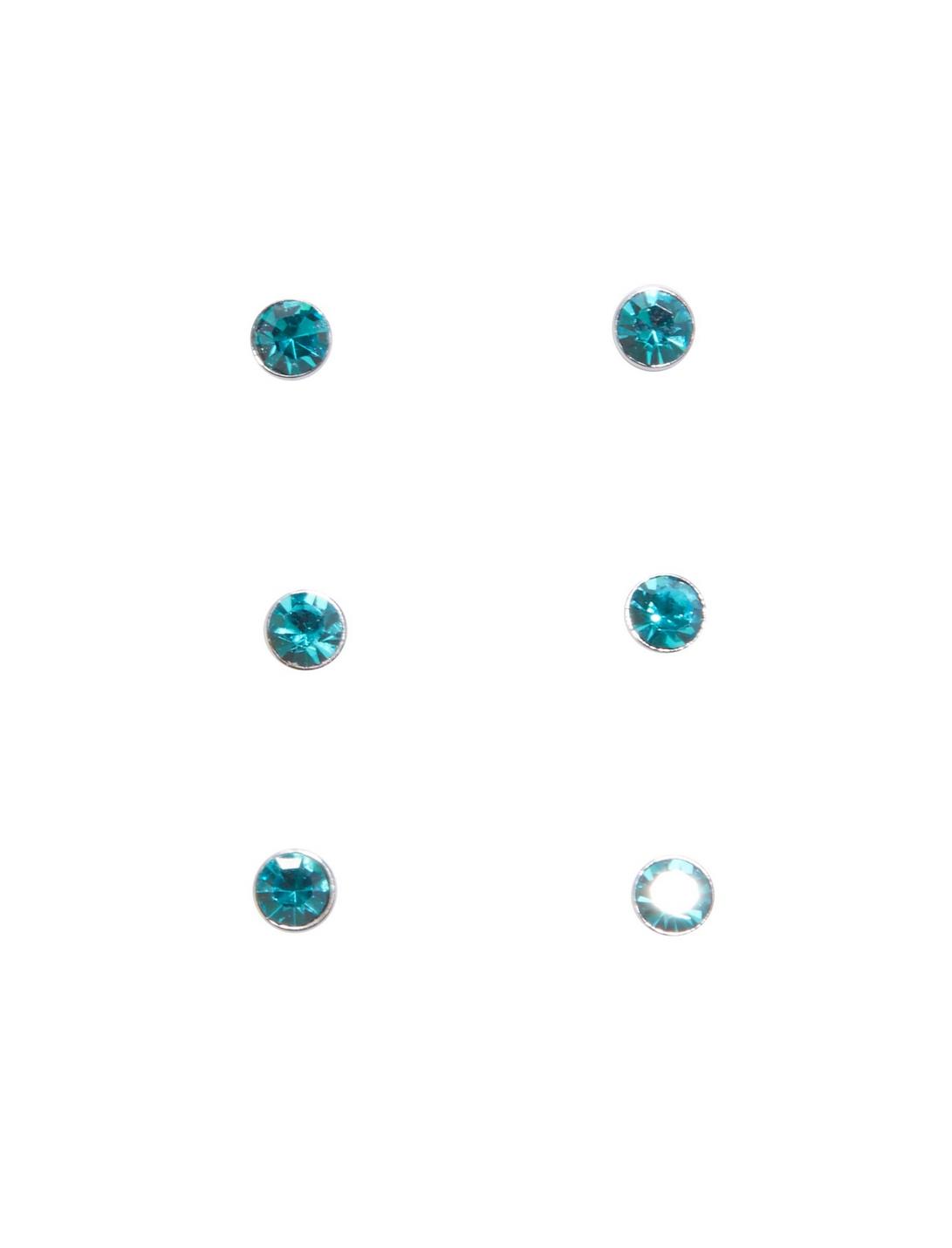 Steel Turquoise CZ Nose Stud 6 Pack, TURQUOISE, hi-res