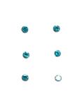 Steel Turquoise CZ Nose Stud 6 Pack, TURQUOISE, hi-res