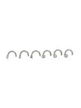 Steel Pronged AB Blue & Clear CZ Nose Screw 6 Pack, MULTI, hi-res