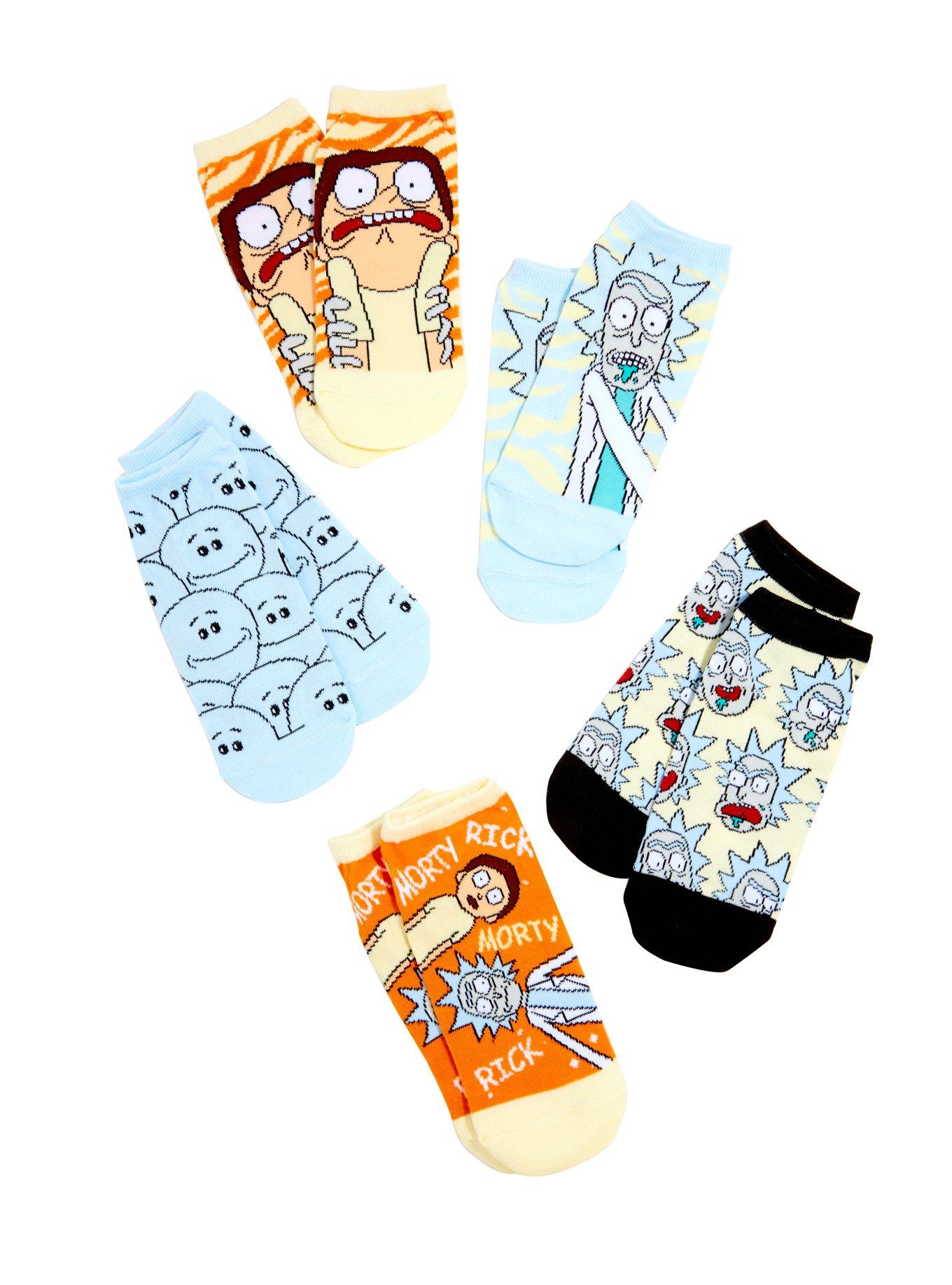 Rick And Morty No-Show Socks 5 Pair, , hi-res
