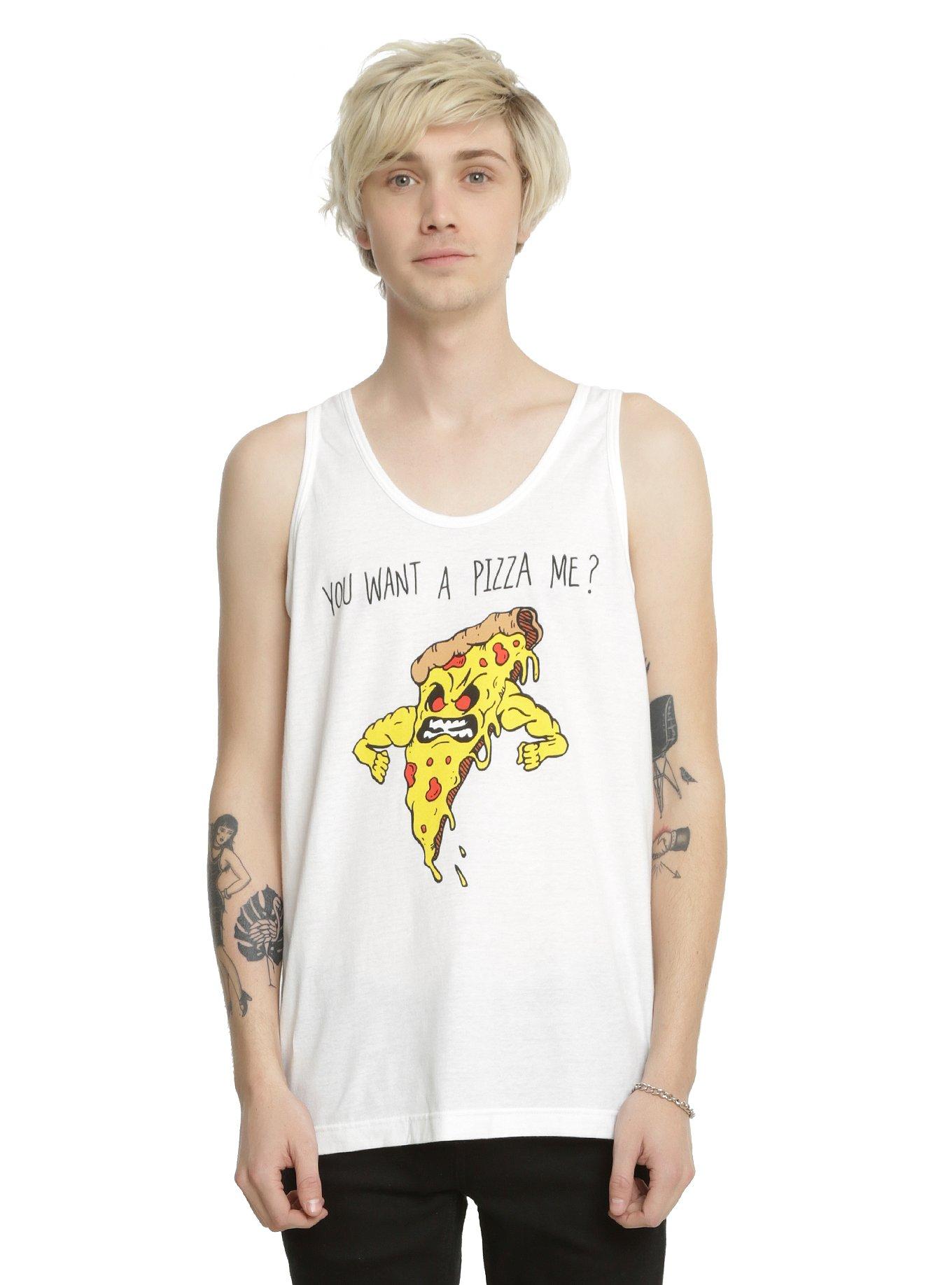 Wanna Pizza Me Tank Top, WHITE, hi-res