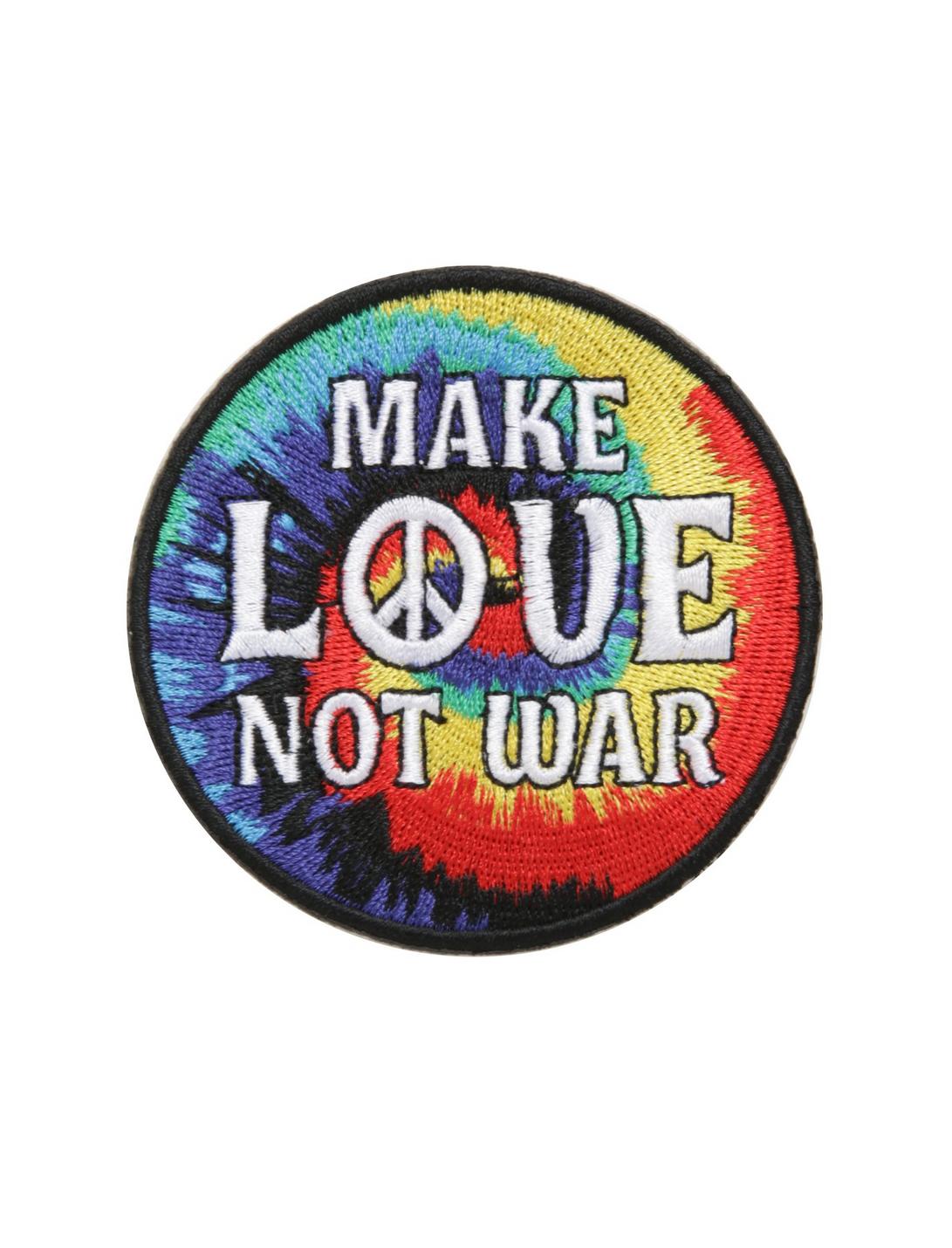 Make Love Not War Tie-Dye Patch, , hi-res