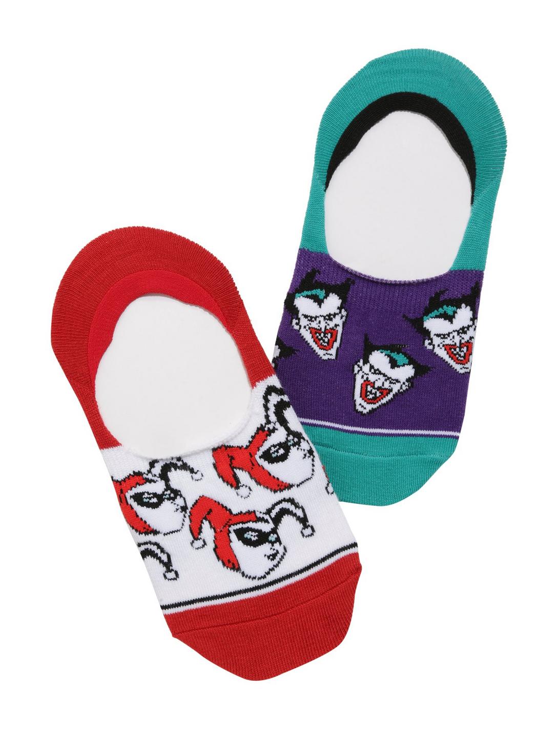 DC Comics Harley Quinn & Joker Liner Socks 2 Pair, , hi-res