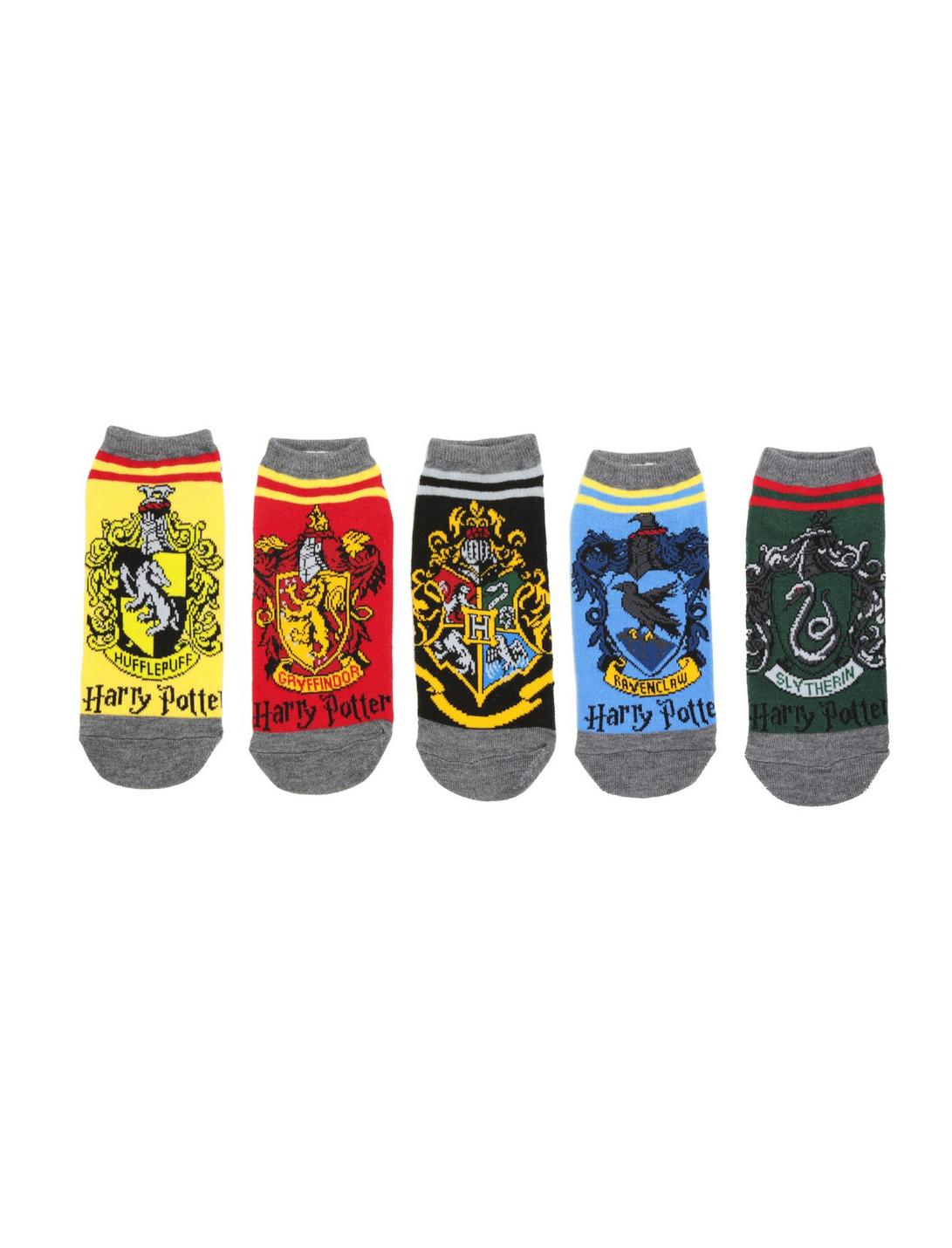 Harry Potter Hogwarts House Crest No-Show Socks 5 Pair, , hi-res