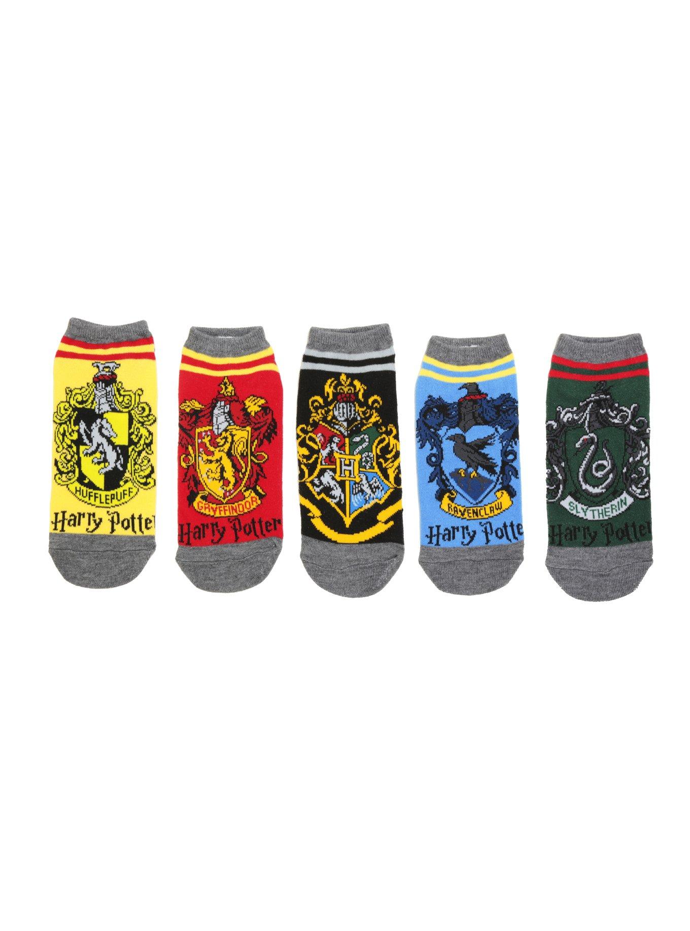 Harry Potter Hogwarts House Crest No-Show Socks 5 Pair, , hi-res