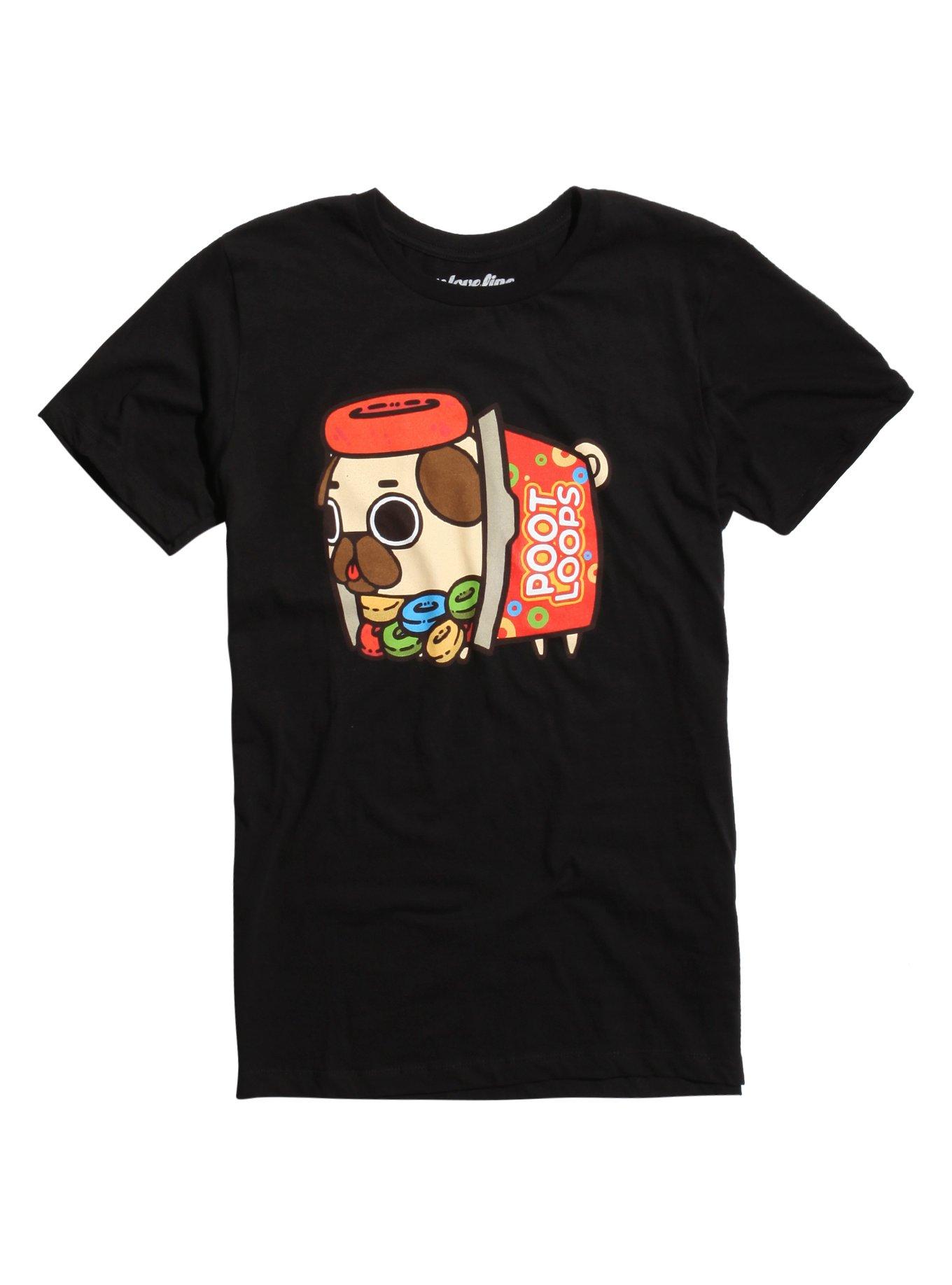 Puglie Pug Poot Loops T-Shirt, BLACK, hi-res