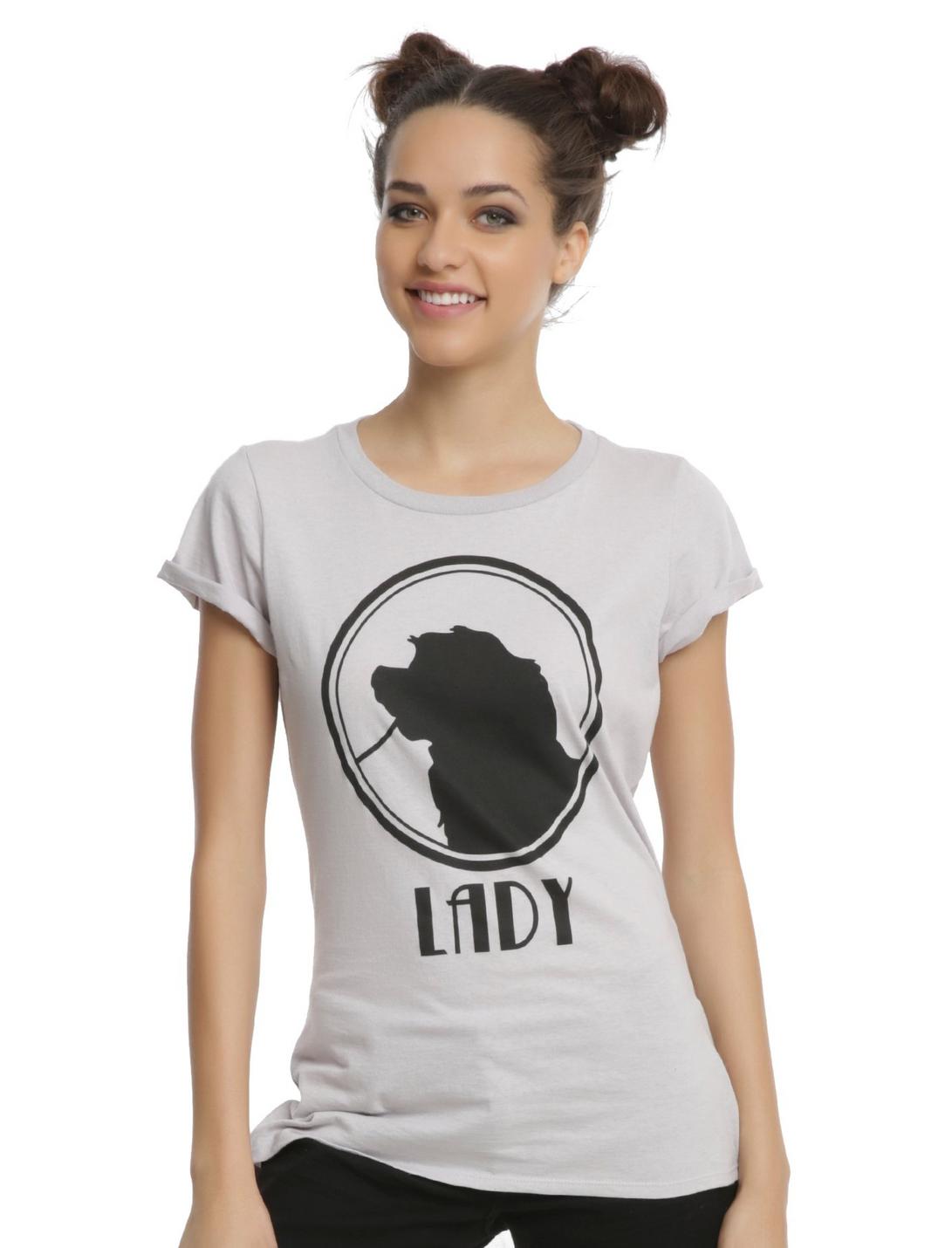 Disney Lady And The Tramp Silhouette Lady Girls T-Shirt, GREY, hi-res