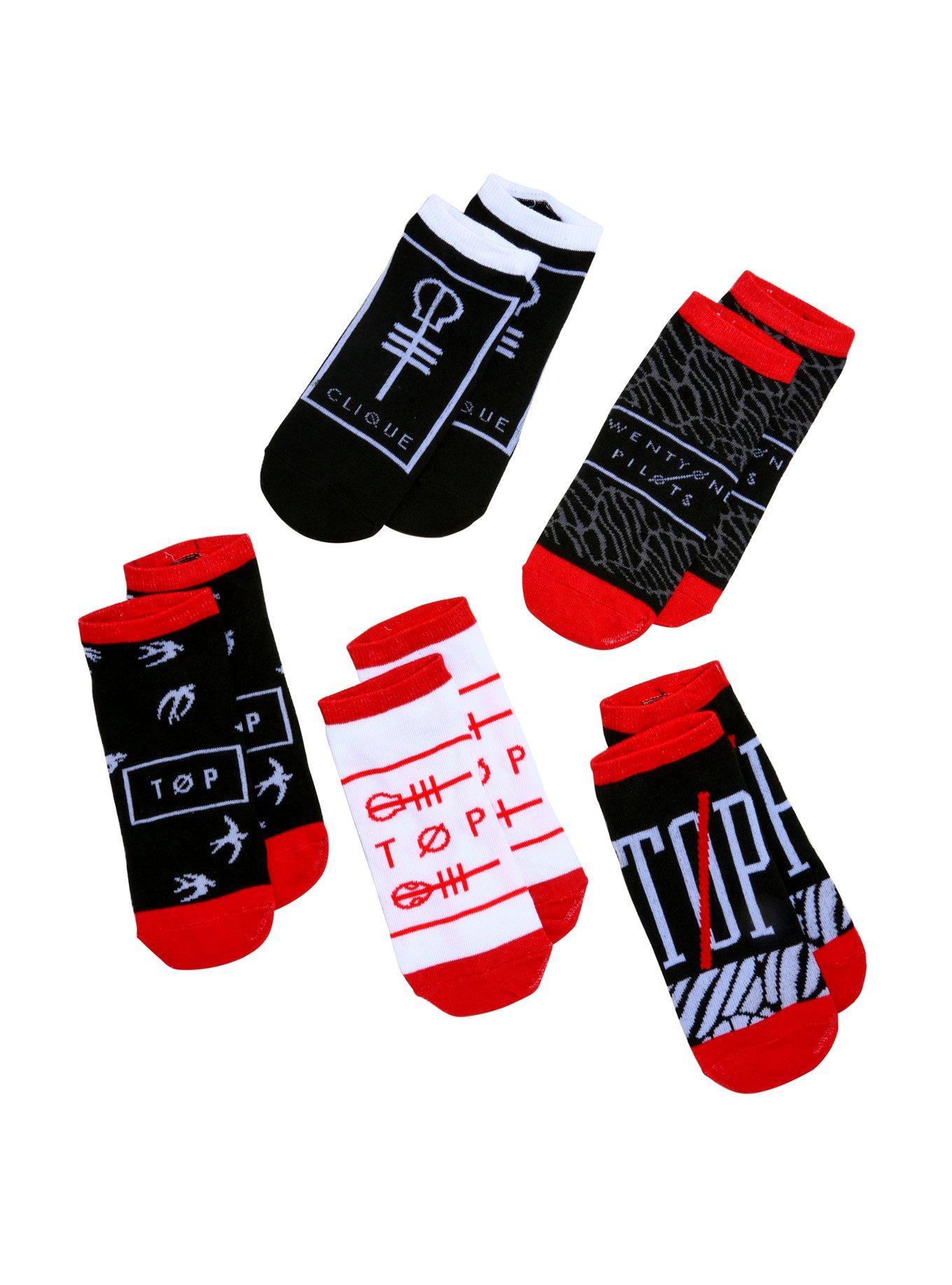 Twenty One Pilots Logo No-Show Socks 5 Pair | Hot Topic