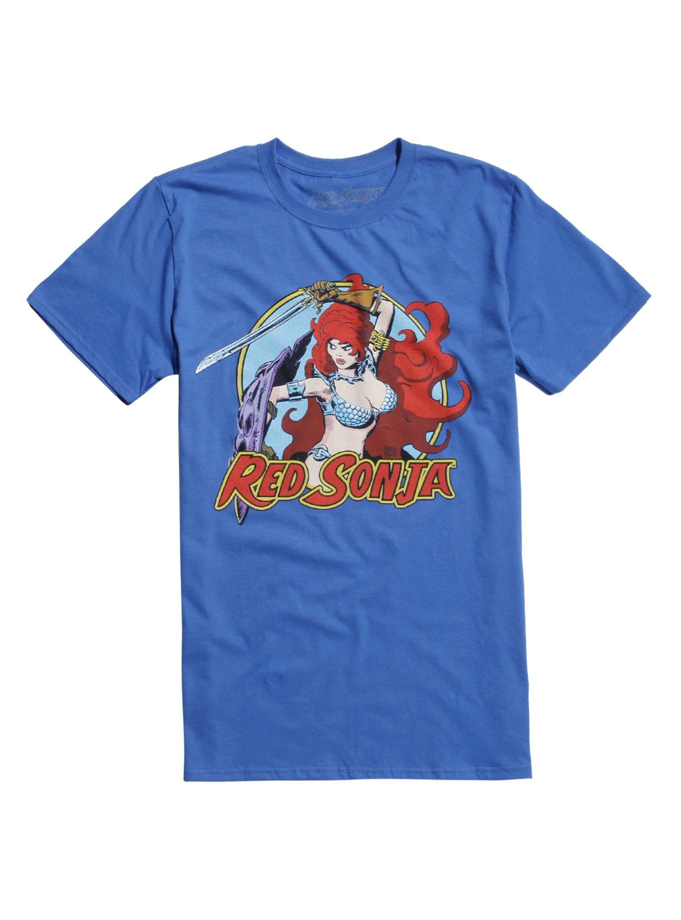 Red Sonja Frank Thorne Sword T-Shirt, WHITE, hi-res