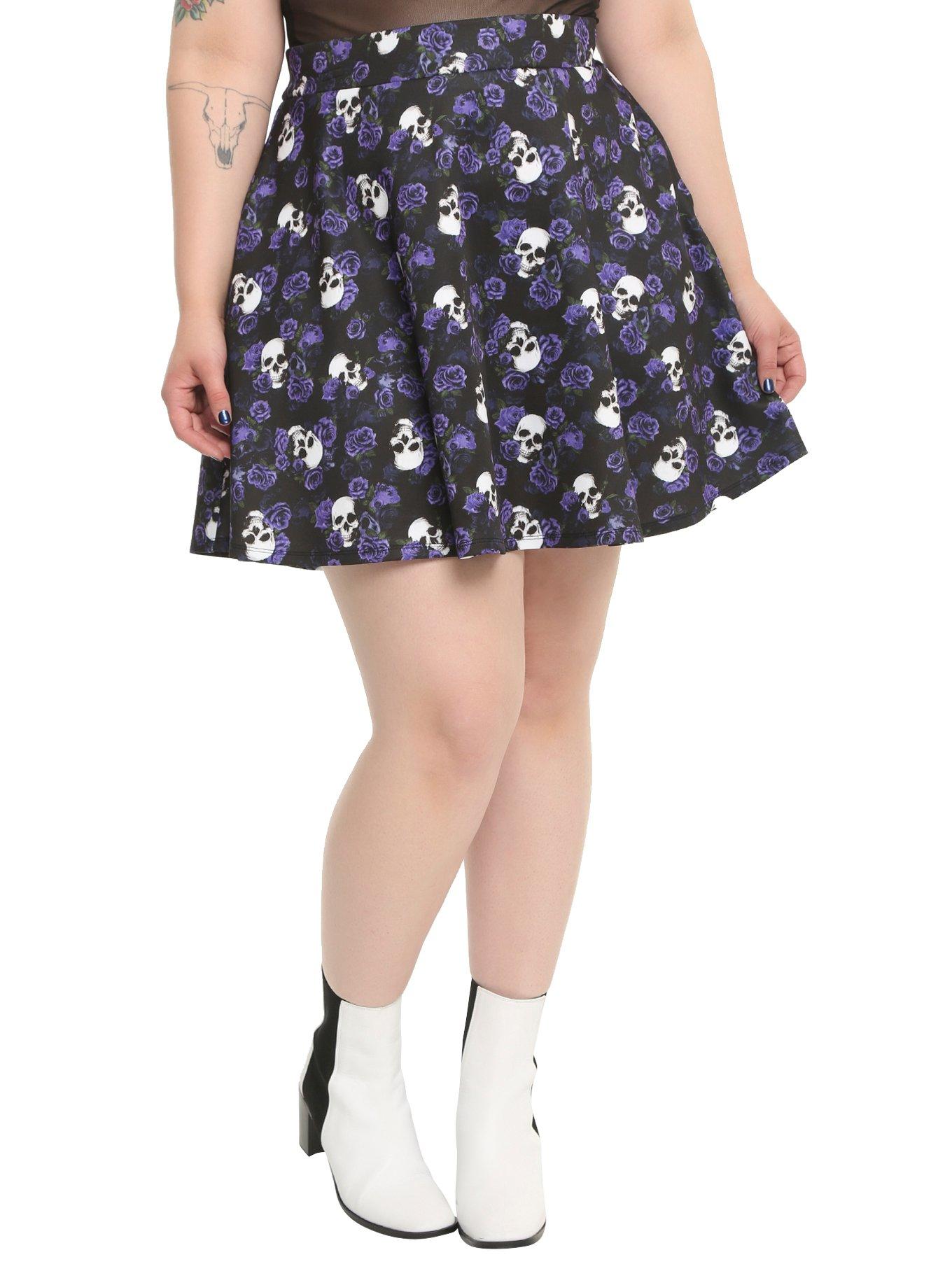 Floral Skull Skater Skirt Plus Size Hot Topic