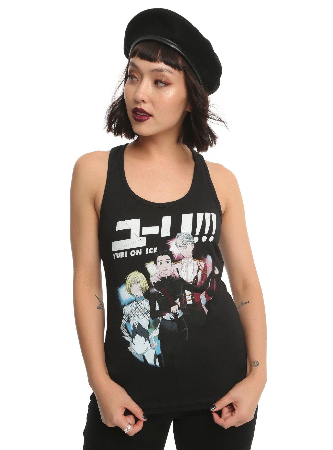 Yuri!!! On Ice Grand Prix Skating Outfit Trio Girls Tank Top, BLACK, hi-res