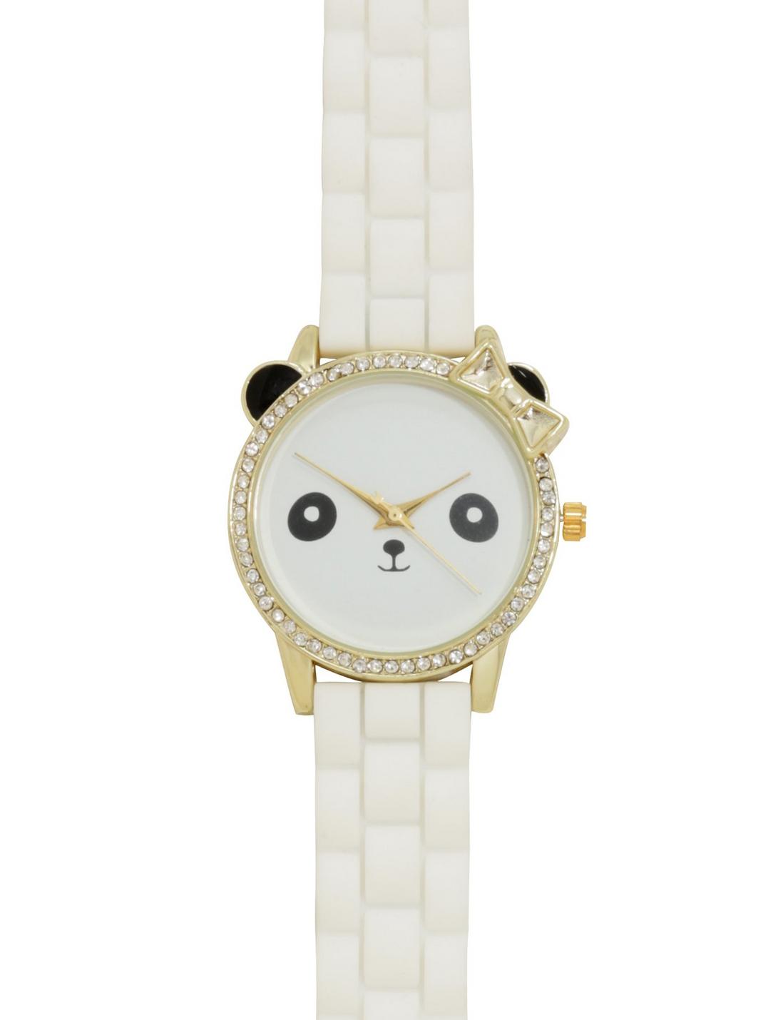 Panda Face White Rhinestone Watch, , hi-res