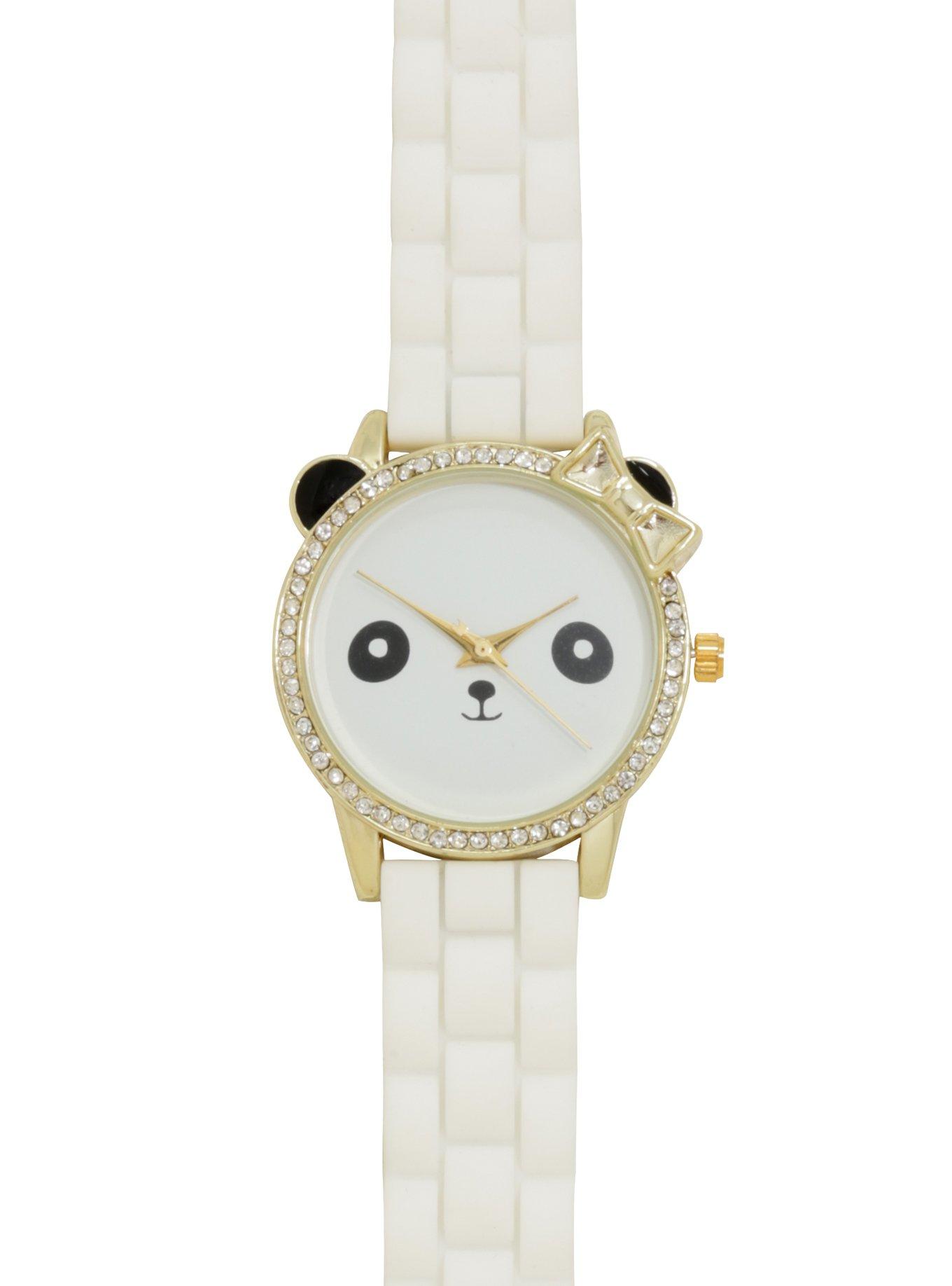 Panda Face White Rhinestone Watch, , hi-res