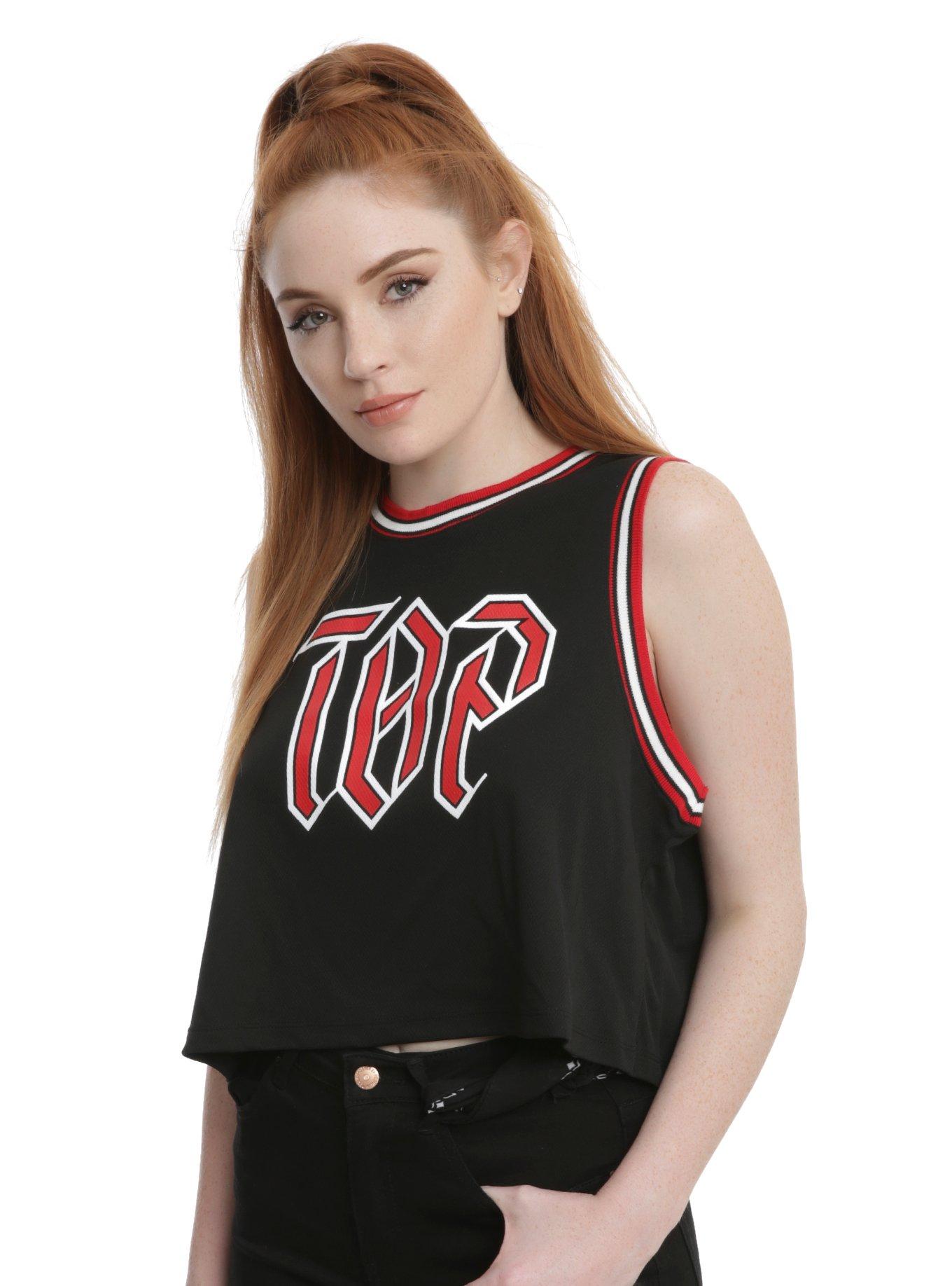 Twenty One Pilots Skeleton Clique Mesh Girls Crop Tank Top, BLACK, hi-res