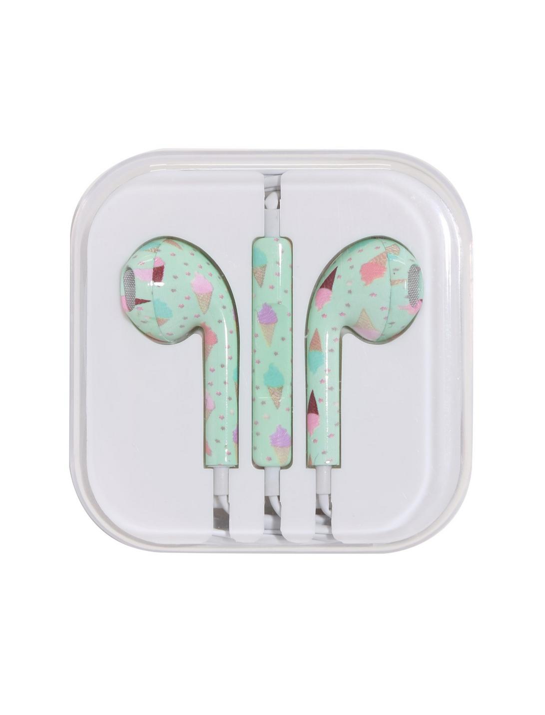 Micase Mint Ice Cream Print Earbuds, , hi-res