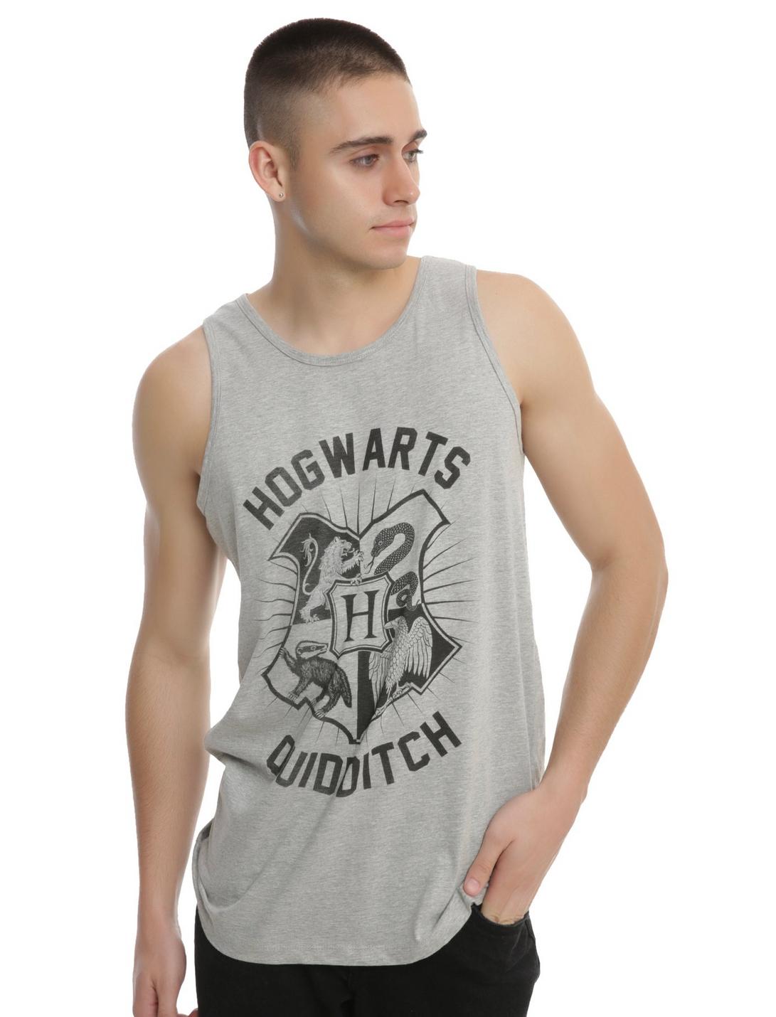 Harry Potter Hogwarts Crest Quidditch Tank Top, GREY, hi-res