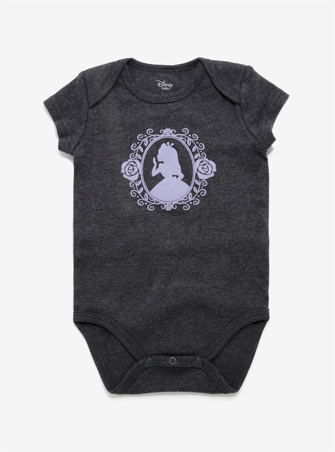 Disney Alice In Wonderland Silhouette Baby Bodysuit, GREY, hi-res