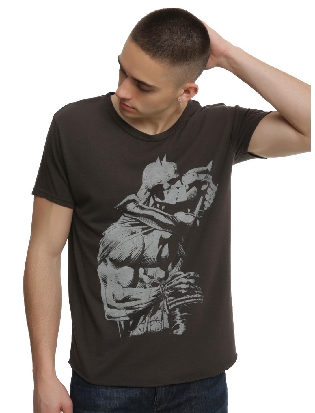 Batman Kiss Logo Black Shirts