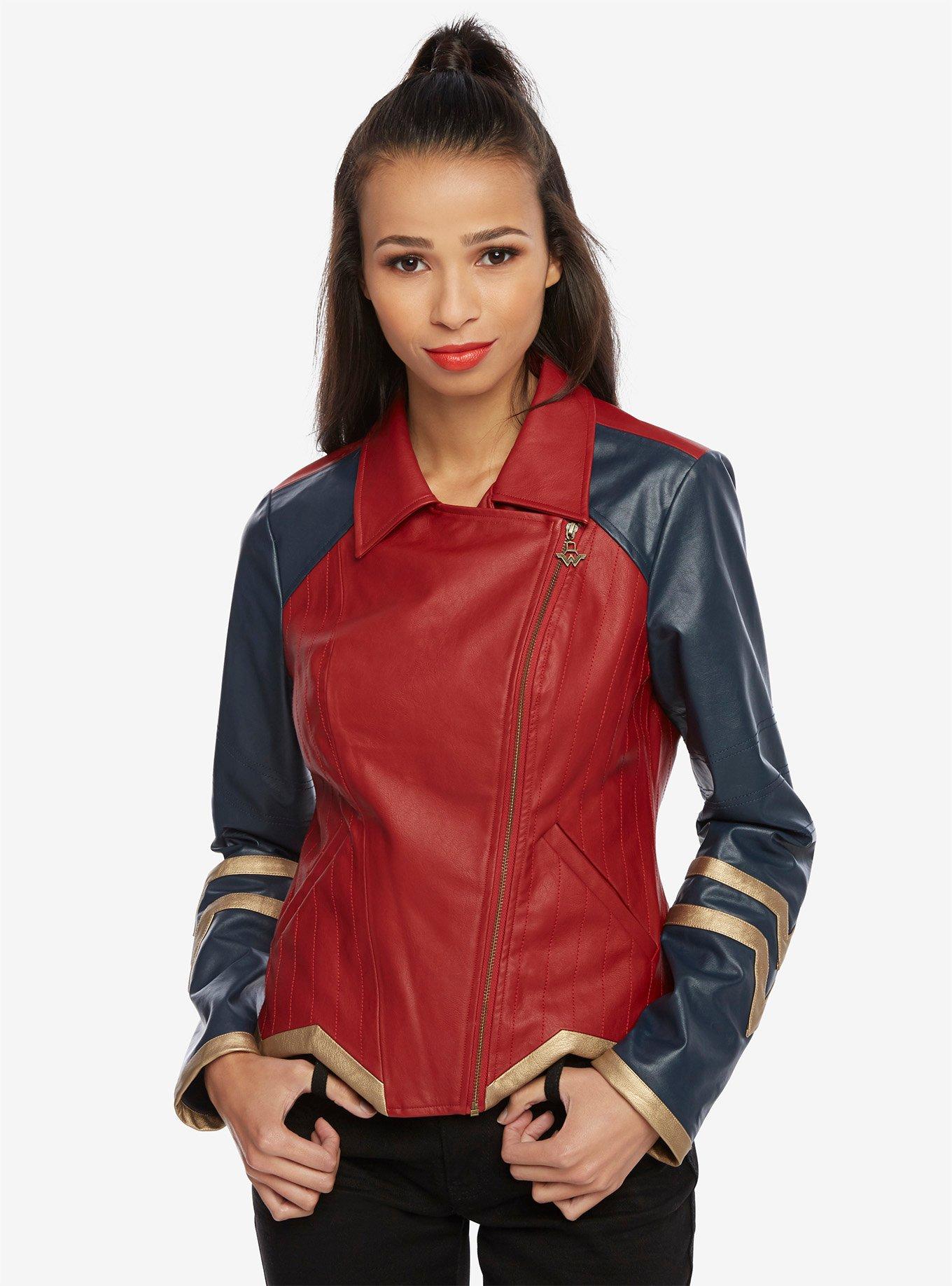 Dc Comics Wonder Woman Armor Faux Leather Moto Jacket Her Universe