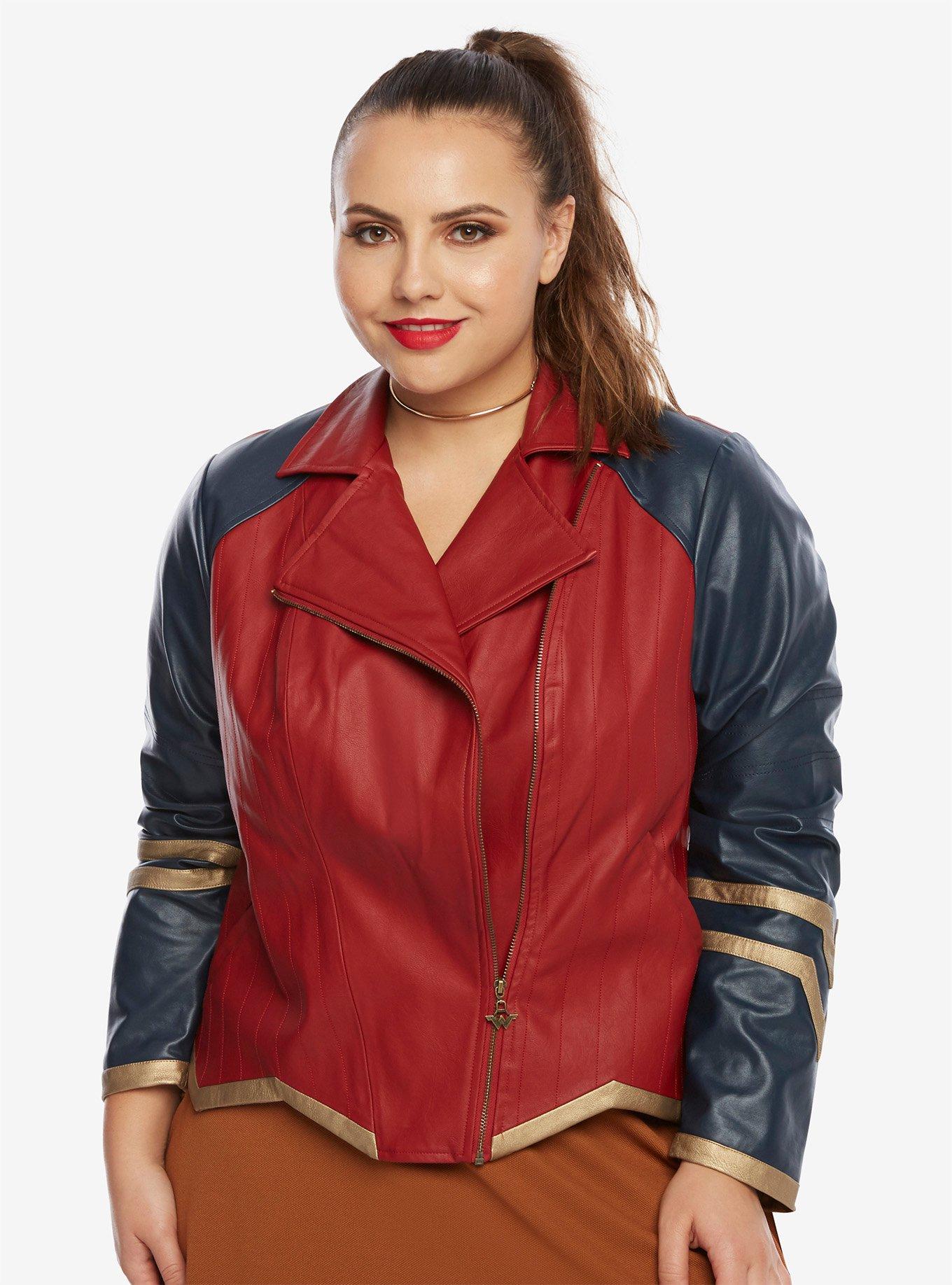 Red moto jacket plus size online