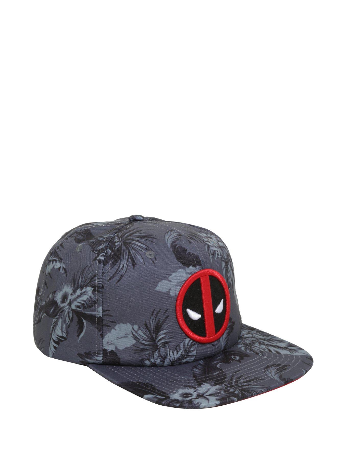 Marvel Deadpool Floral Print Snapback Hat, , hi-res