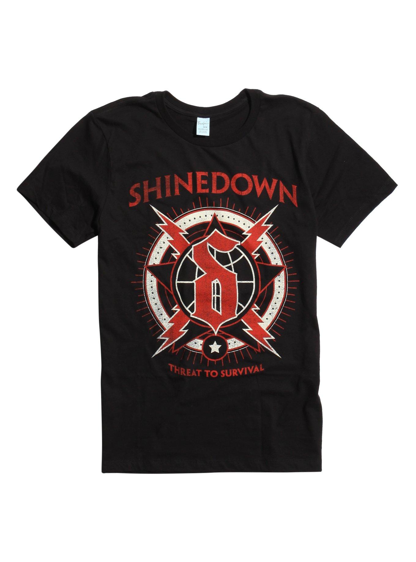 Shinedown Lightning Globe T-Shirt, BLACK, hi-res