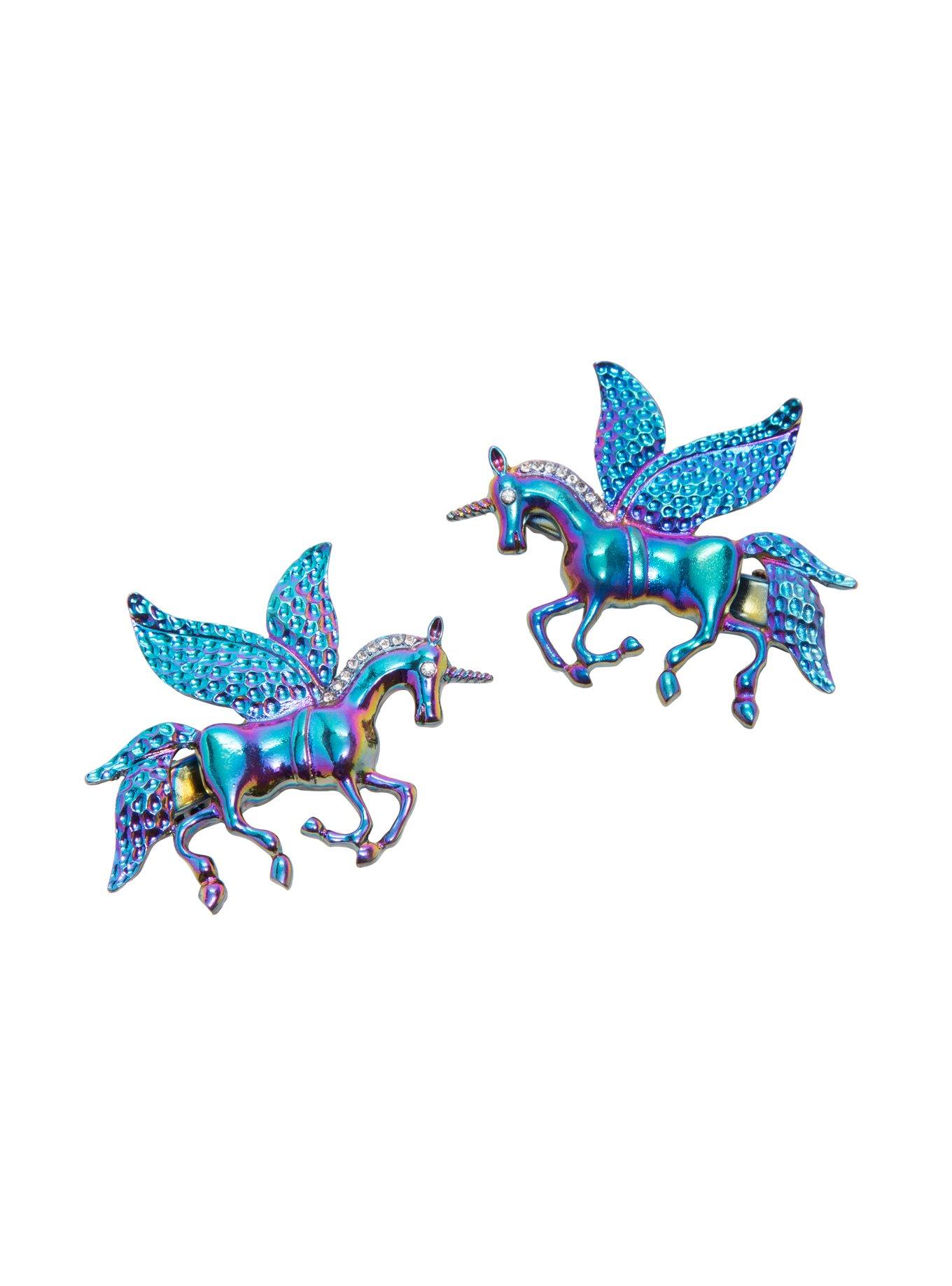 Blackheart Flying Alicorn Metallic Hair Clips 2 Pack, , hi-res