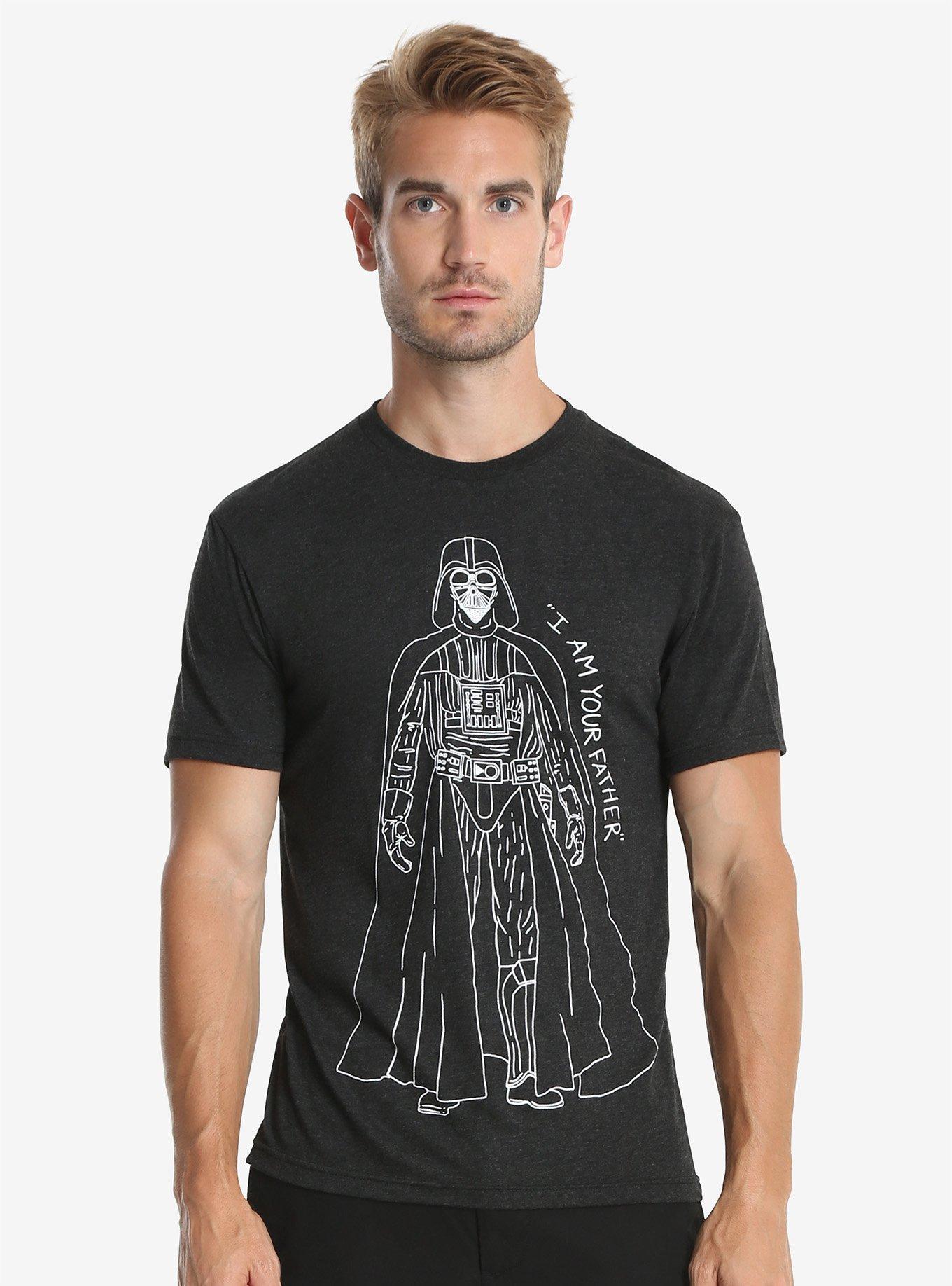 Star Wars Darth Vader Father Line Art T-Shirt, BLACK, hi-res