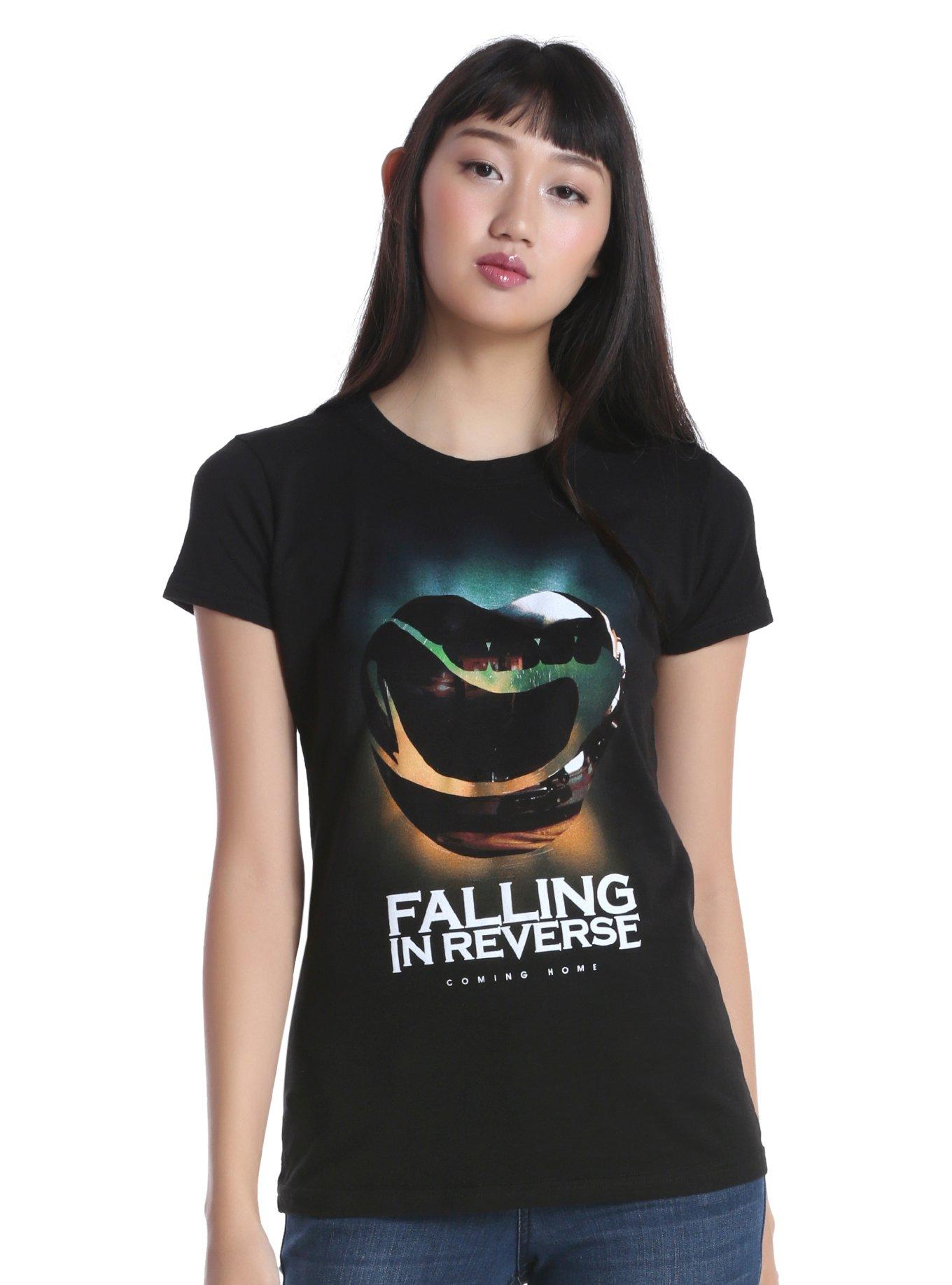 Falling In Reverse Chrome Heart Girls T-Shirt, BLACK, hi-res