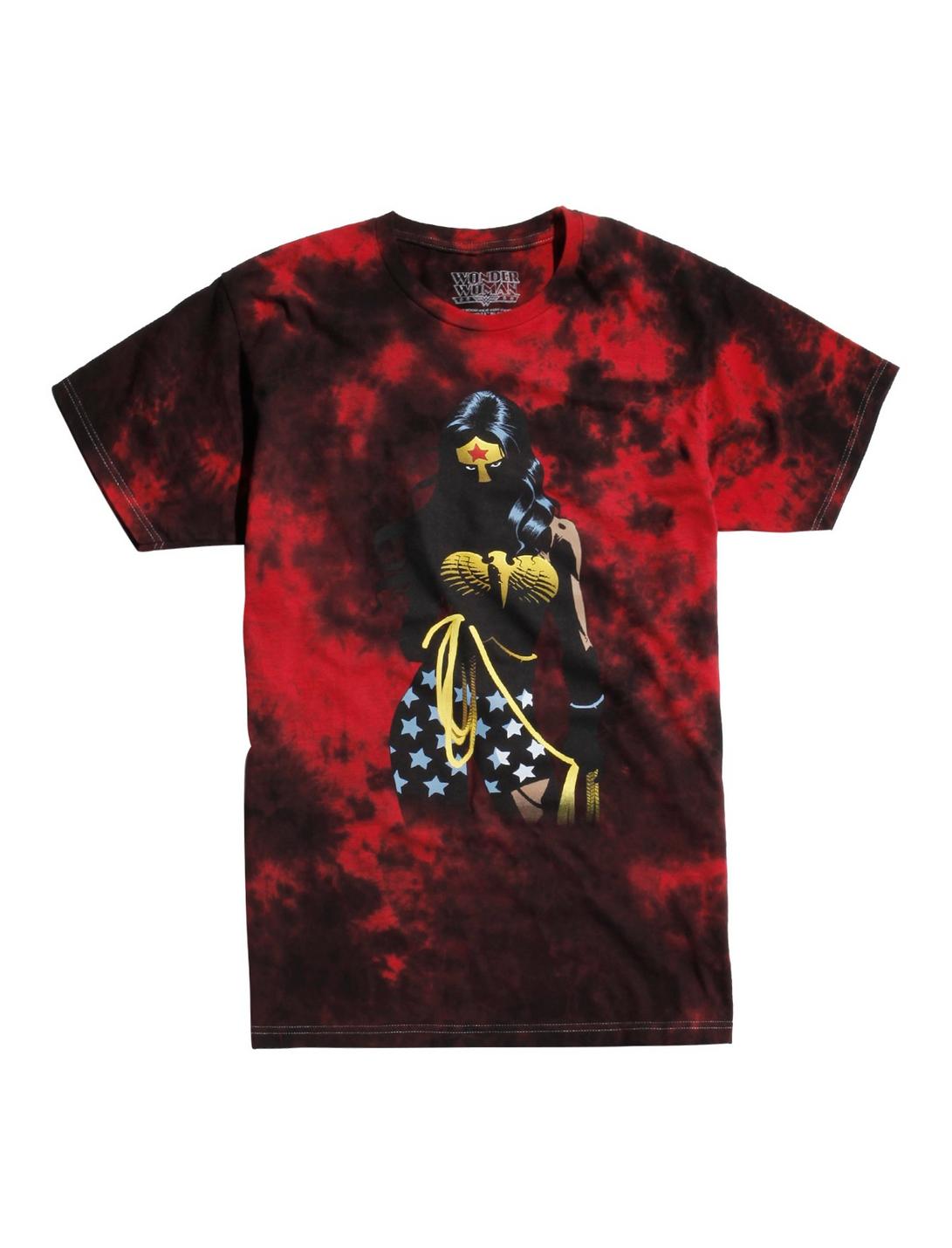 DC Comics Wonder Woman Lasso Tie Dye T-Shirt, RED, hi-res