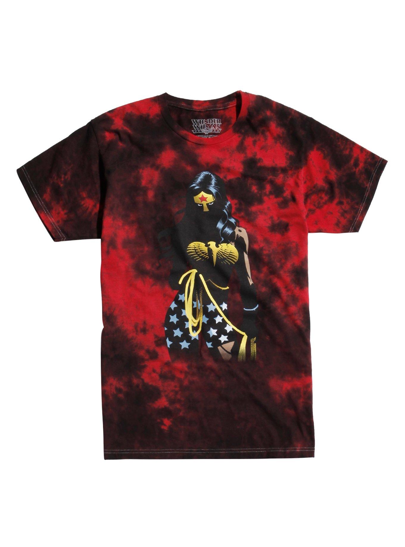 DC Comics Wonder Woman Lasso Tie Dye T-Shirt, RED, hi-res