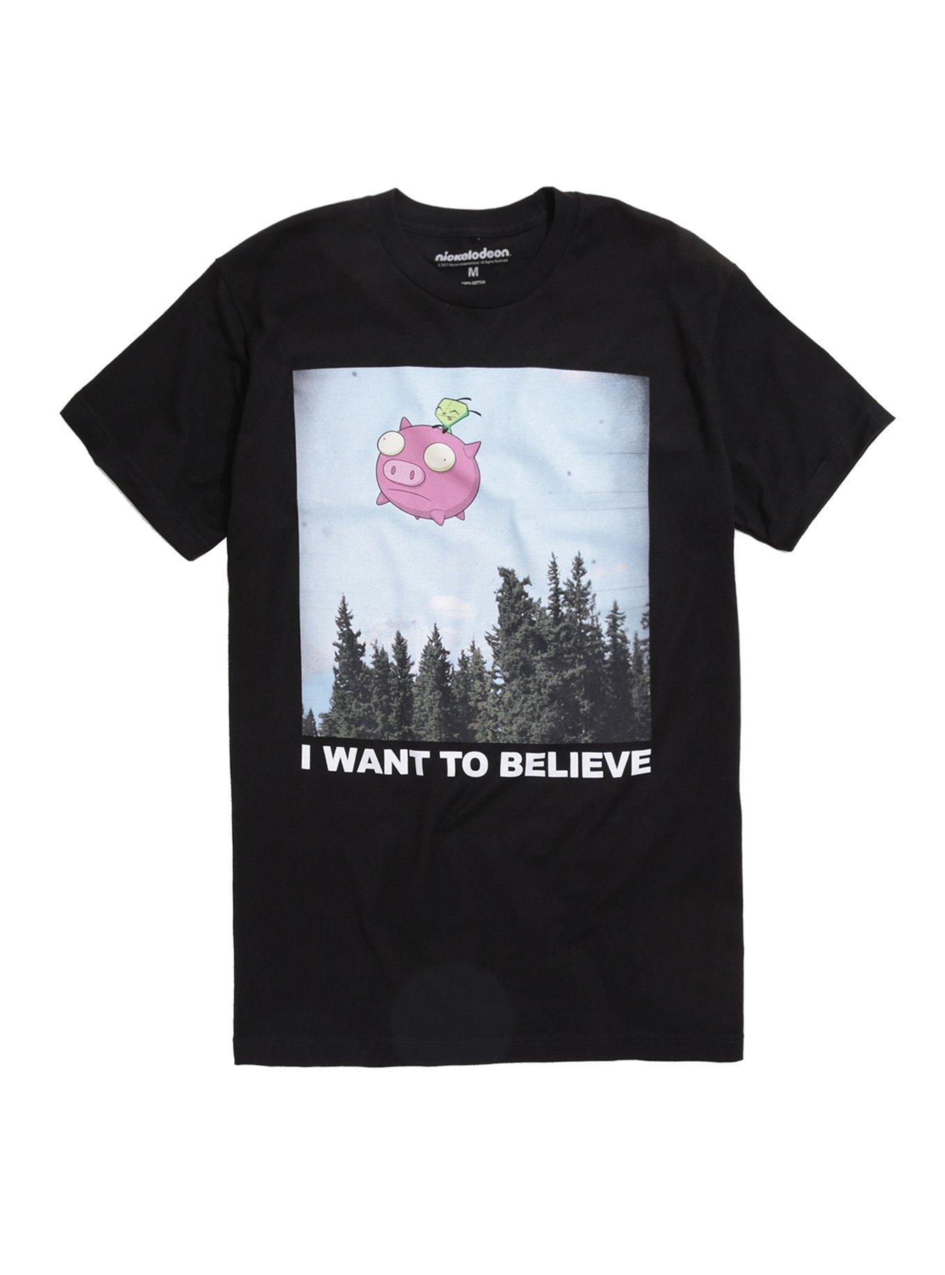 Invader Zim Gir I Want To Believe T-Shirt, BLACK, hi-res