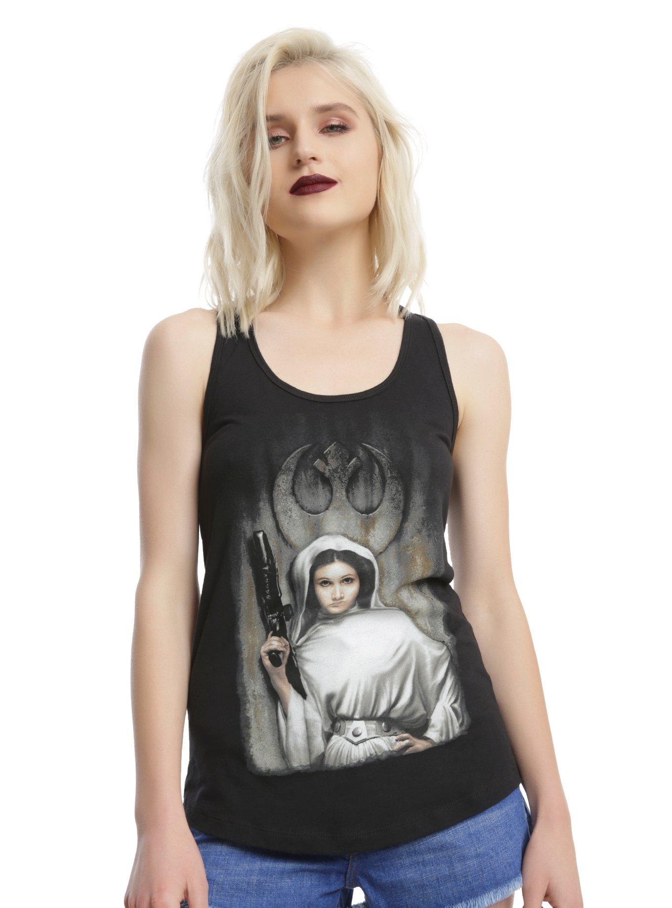 Star Wars Princess Leia Blaster Girls Tank Top, BLACK, hi-res