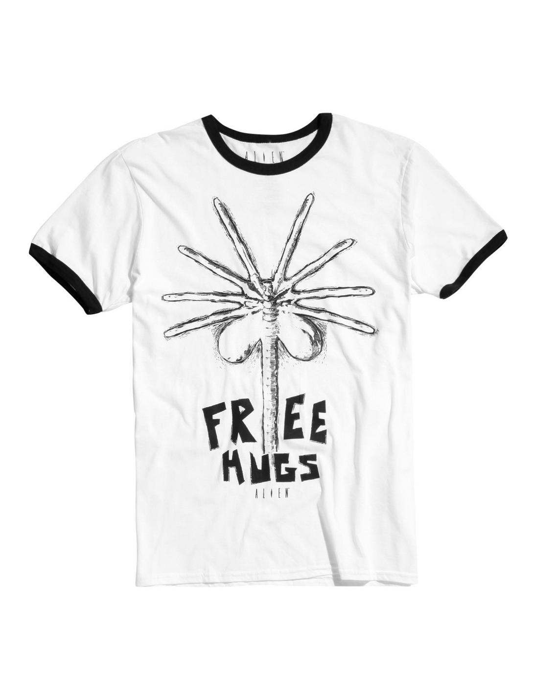 Alien Free Hugs Ringer T-Shirt, BLACK, hi-res