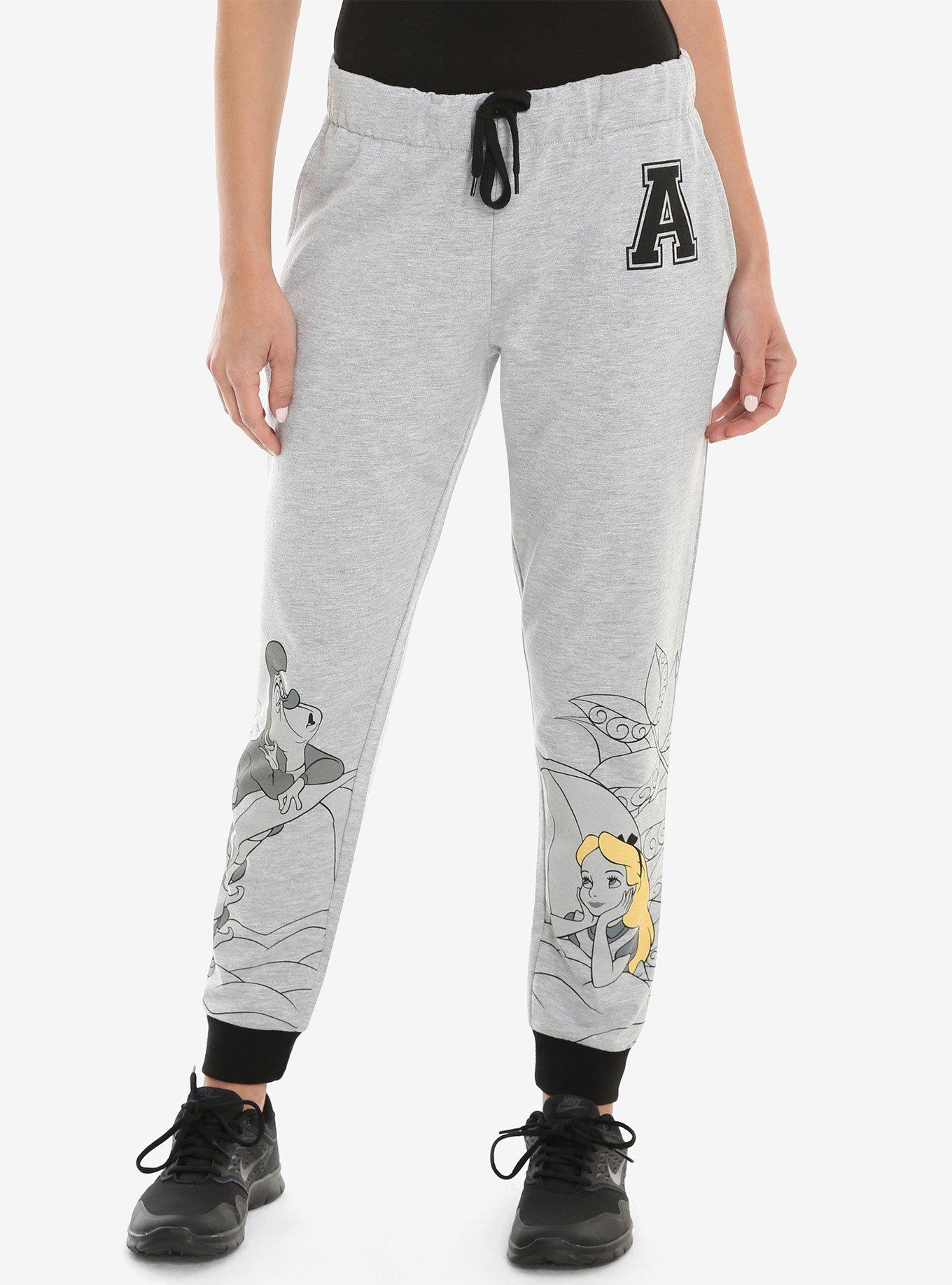 Disney Alice In Wonderland Womens Jogger Pants, GREY, hi-res