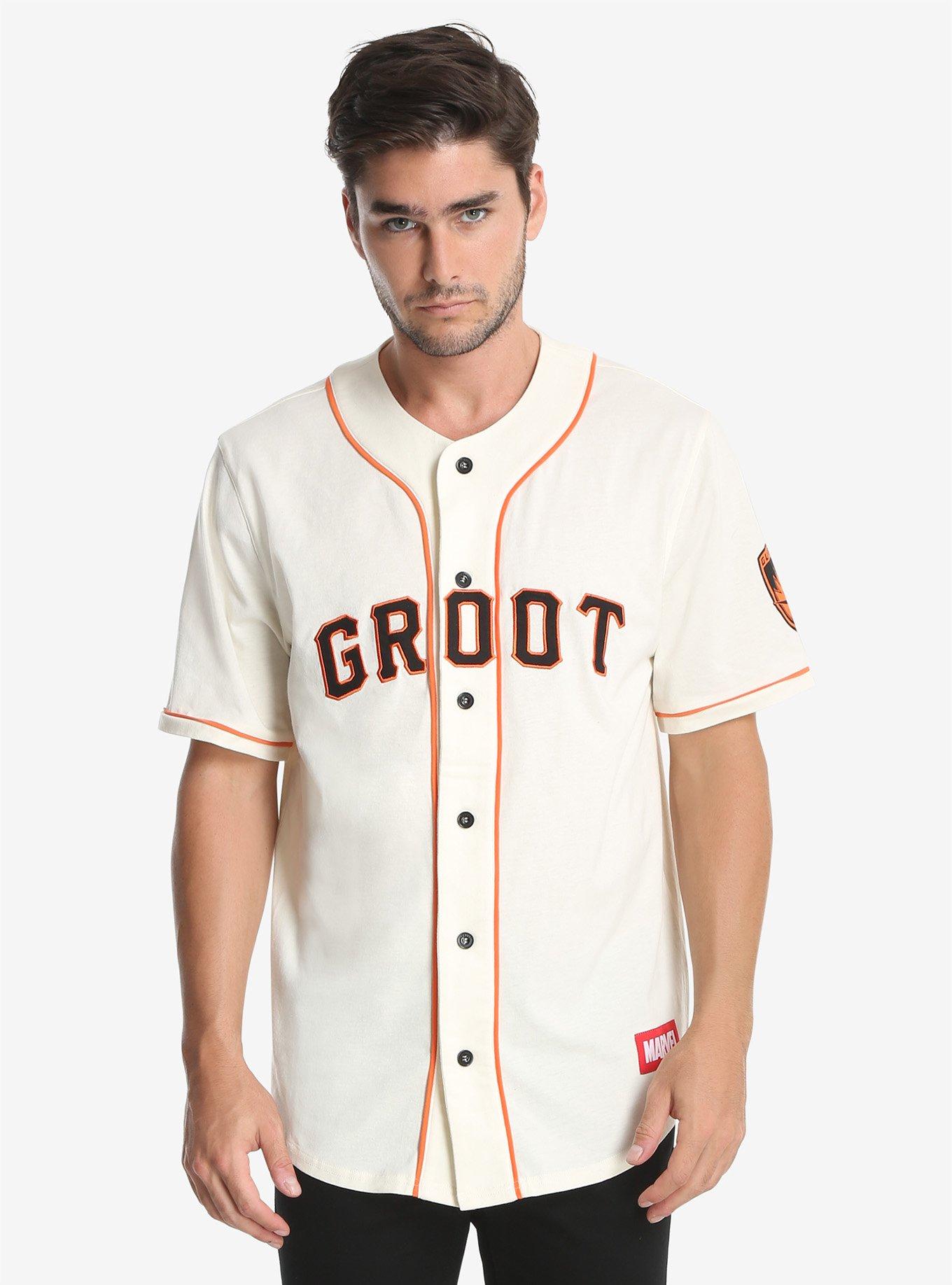 Marvel Guardians Of The Galaxy Groot Baseball Jersey - BoxLunch Exclusive, WHITE, hi-res
