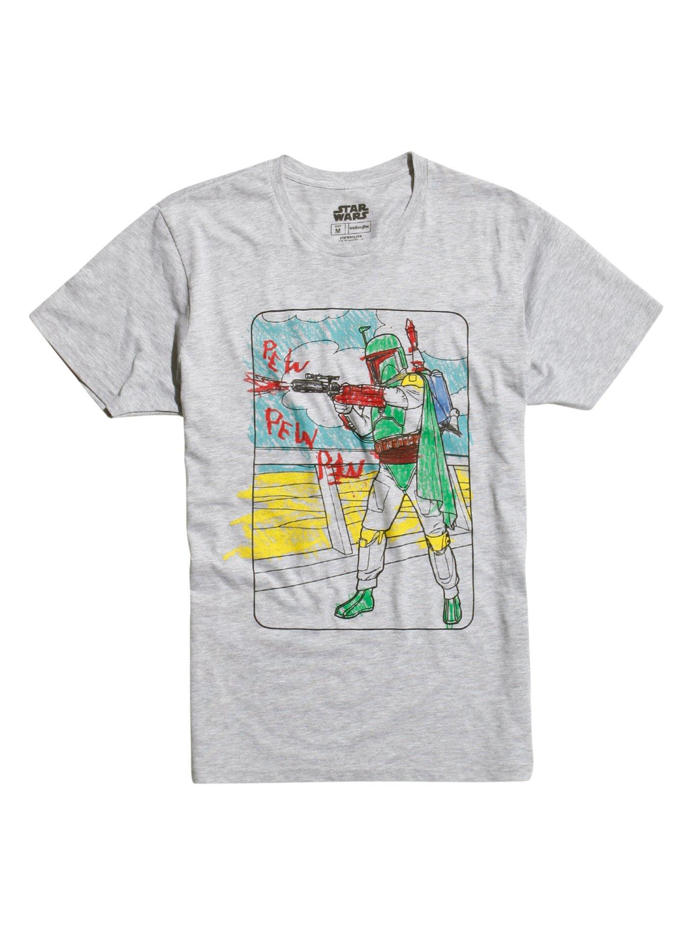 Star Wars Boba Fett Coloring T-Shirt, GREY, hi-res