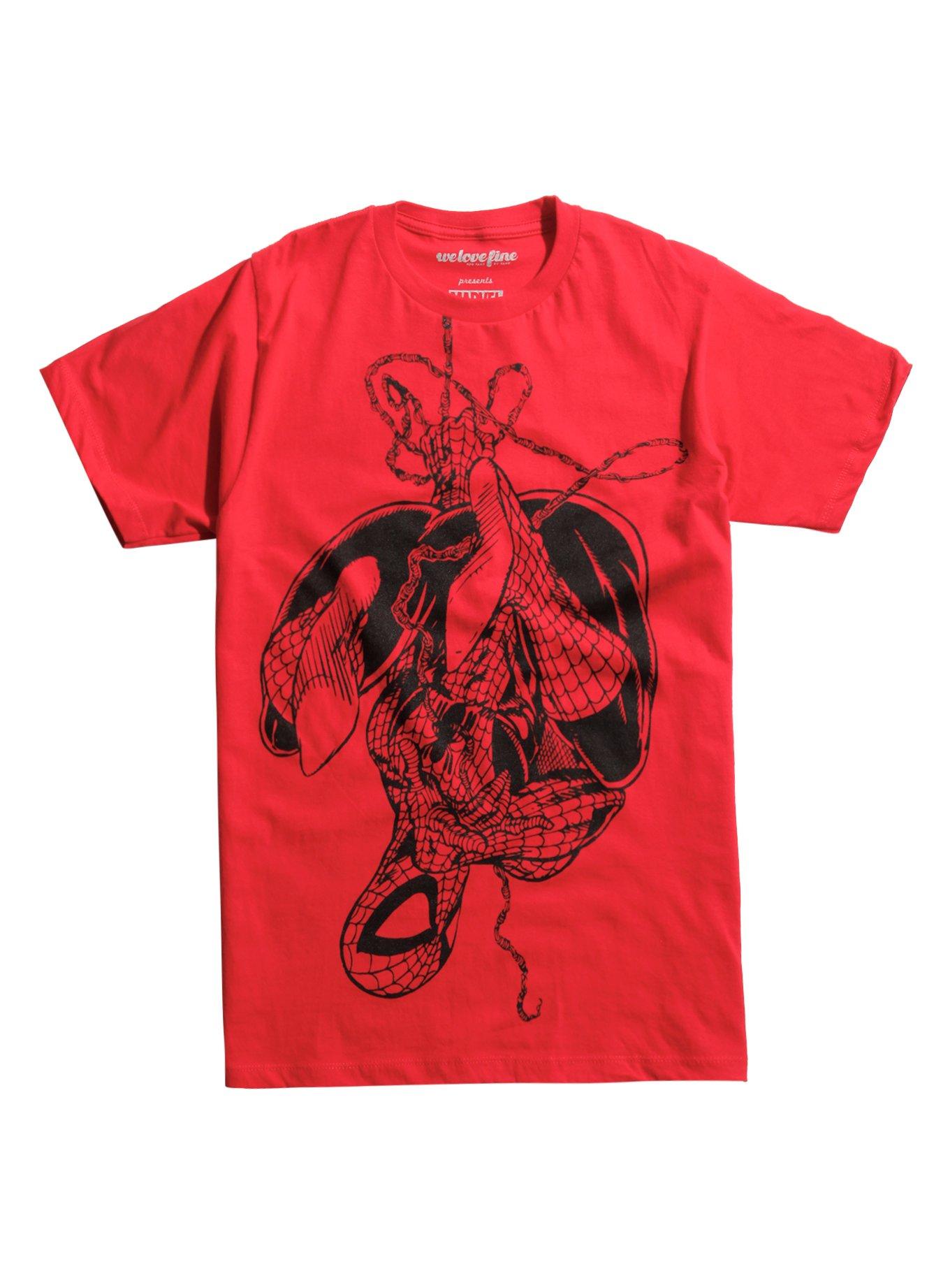 Marvel Spider-Man Upside-Down T-Shirt, RED, hi-res