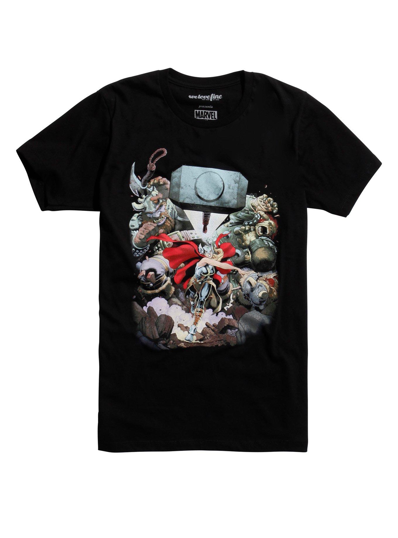 Thor Art Adams Cover T-Shirt, BLACK, hi-res