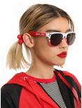 DC Comics Harley Quinn Daddy's Little Monster Red & White Stripe Retro Sunglasses, , hi-res