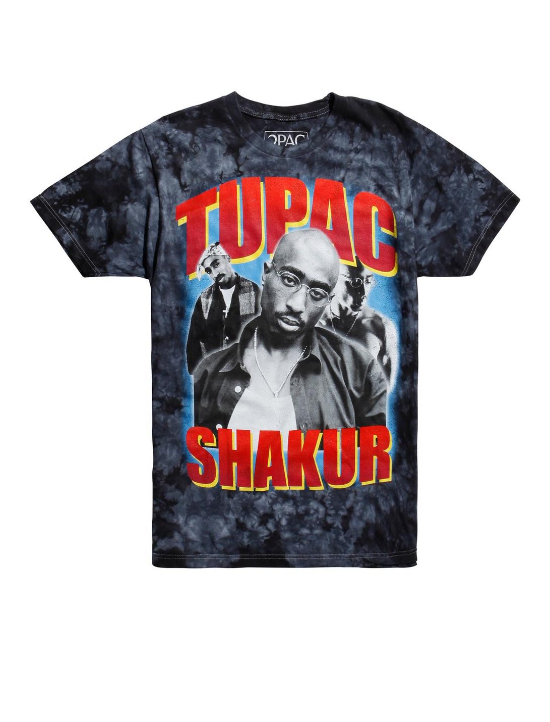 Tupac Shakur Tie Dye T-Shirt, BLACK, hi-res
