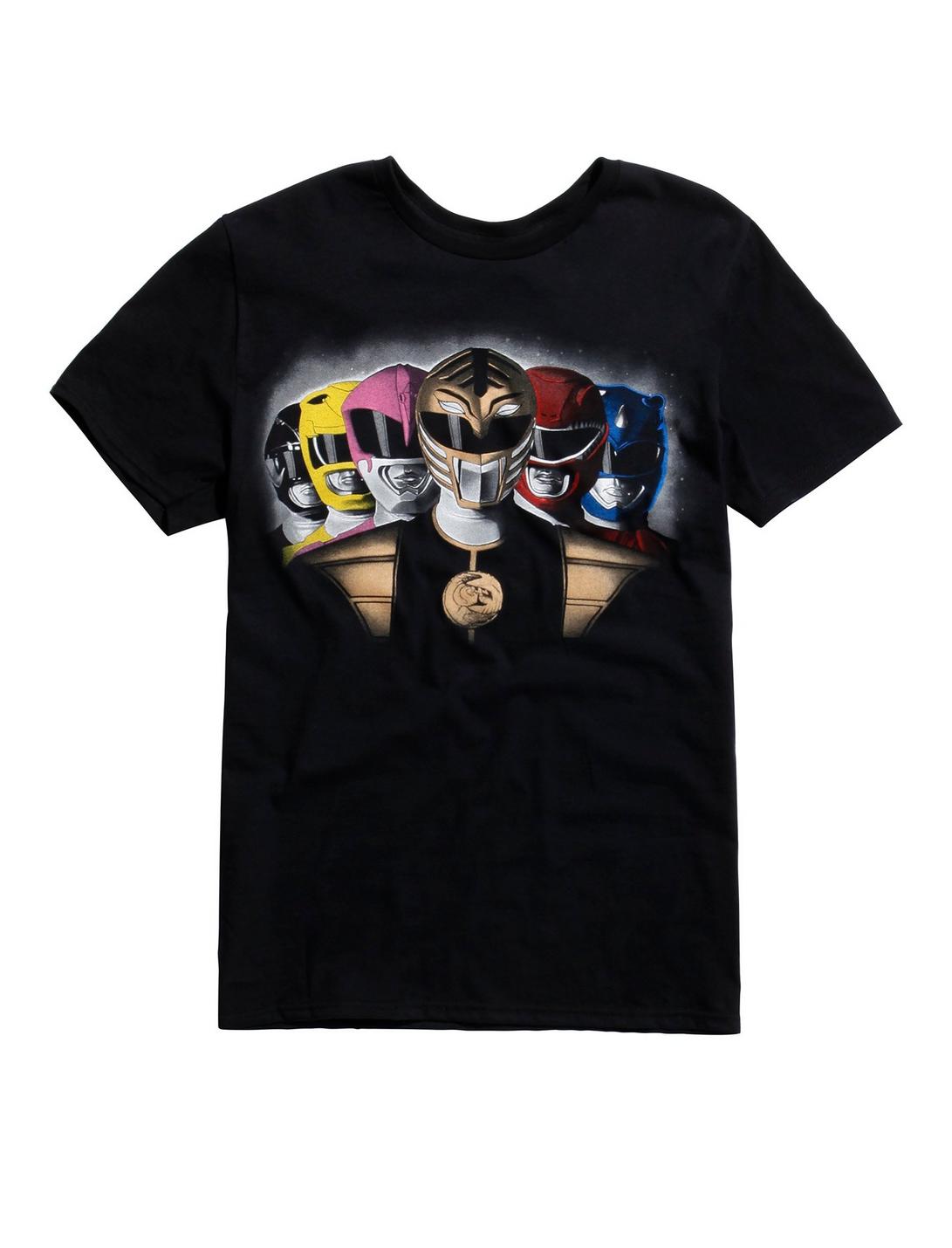 Mighty Morphin Power Rangers Group T-Shirt, BLACK, hi-res