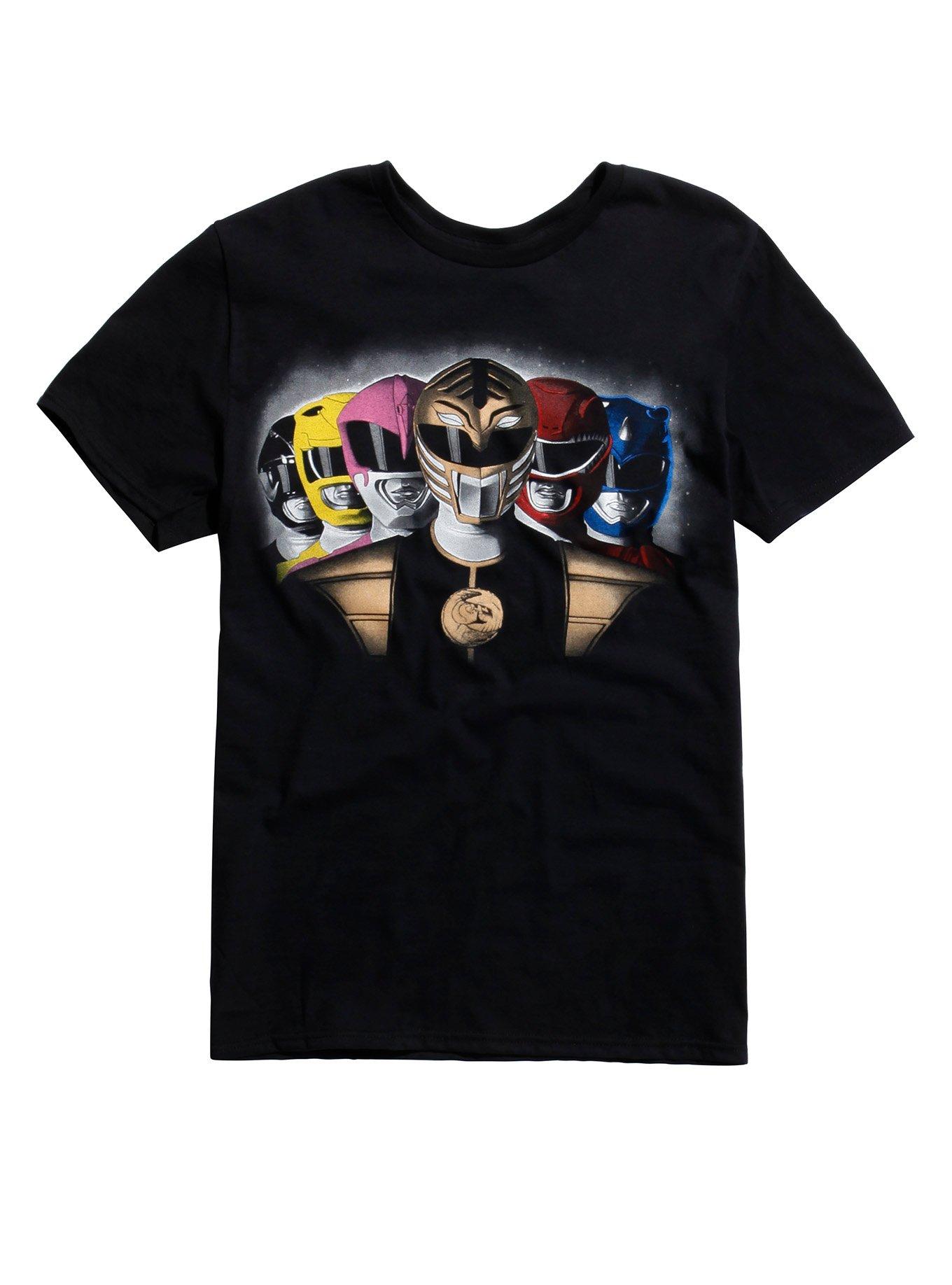 Mighty Morphin Power Rangers Group T-Shirt, BLACK, hi-res